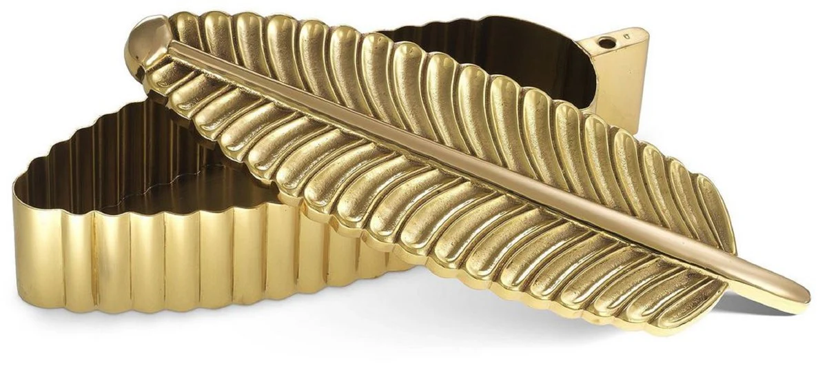 Designer storage box brass colored 27 x 9 x H. 5 cm - jewelry box - luxury decorative accessories