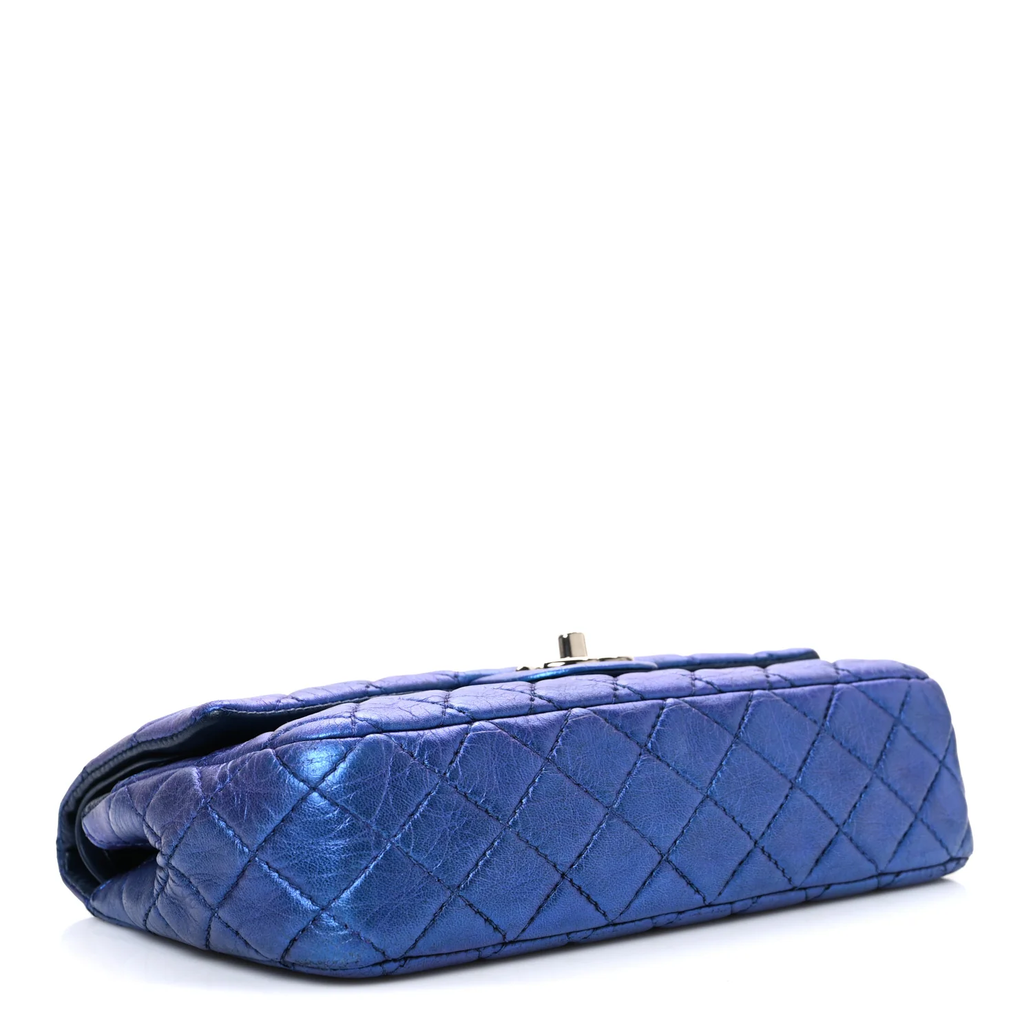 Metallic Lambskin Quilted Medium Double Flap Turquoise - Top Club