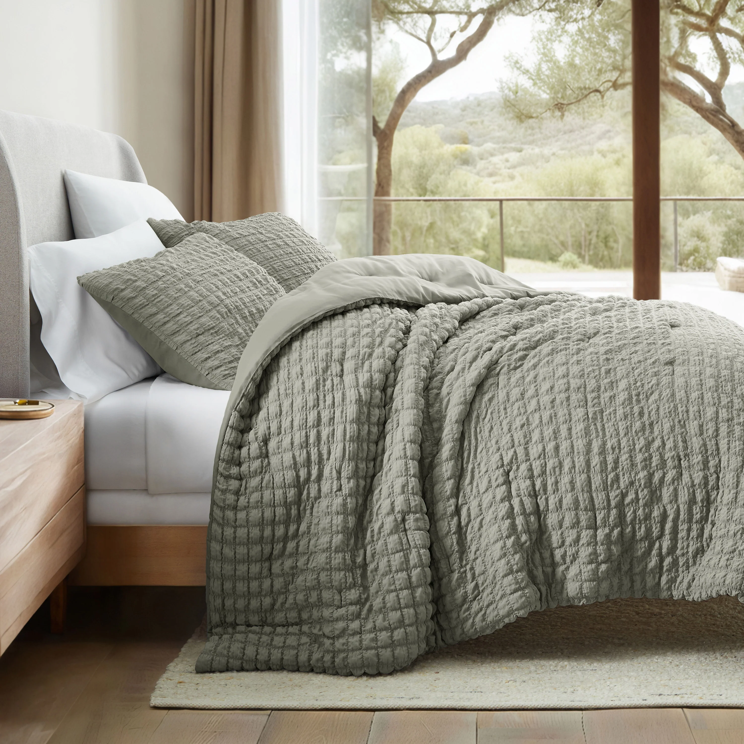 Seersucker Box Textured Down-Alternative Comforter Set - Sale