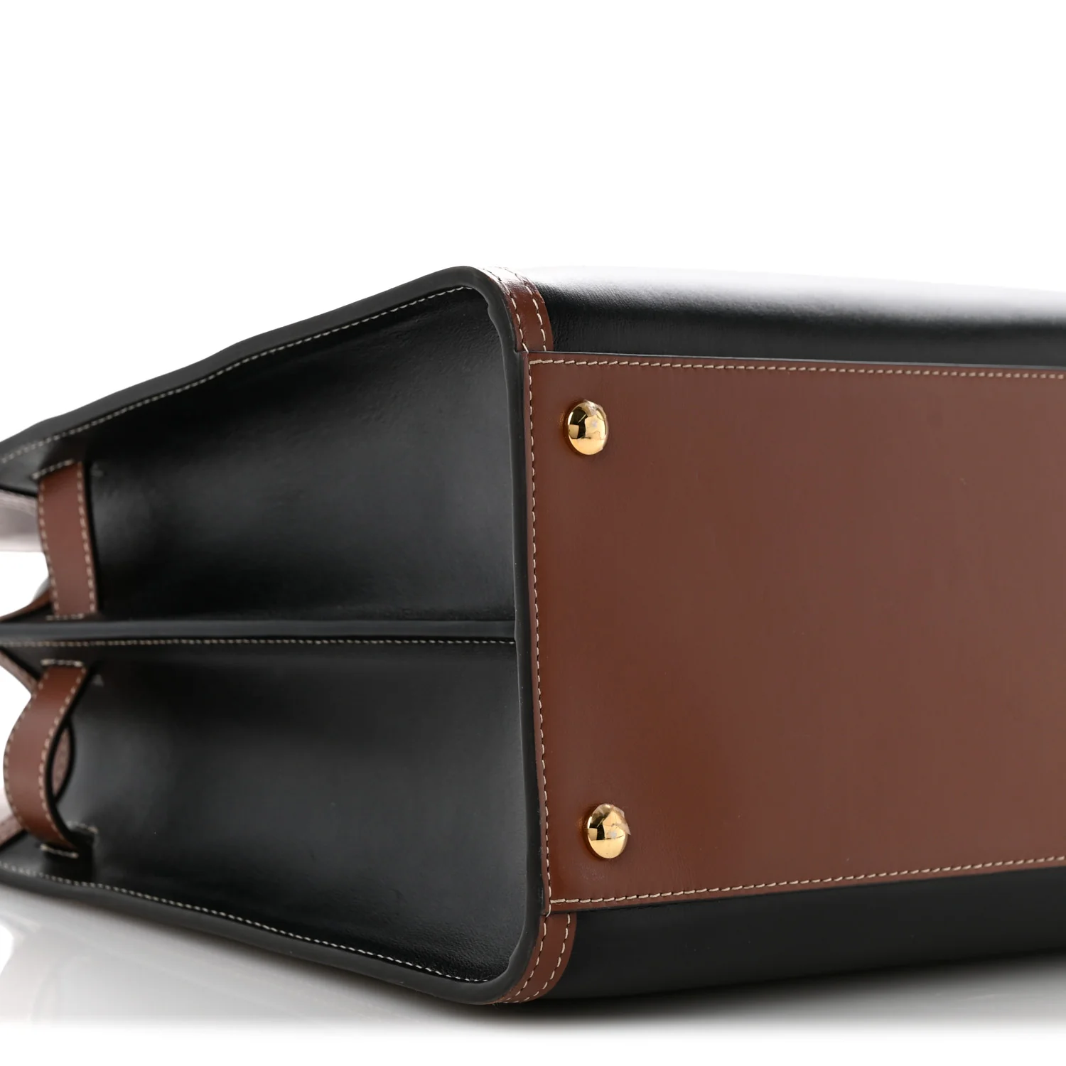 Calfskin Vintage Check Medium Two Handle Title Bag Black - Top Club