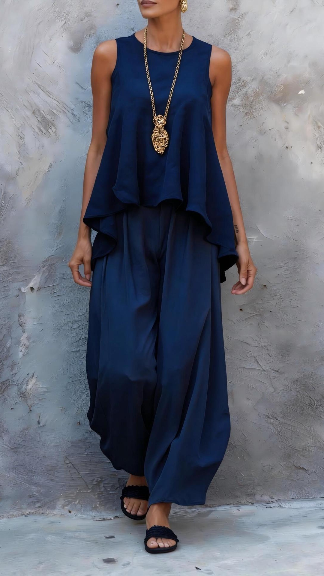Women's Casual Two-Piece Set: Sleeveless Top & Loose Wide-Leg Pants - Nordfashionstorm - Women's Clothing, Fashion for You - Nordfashionstorm.com