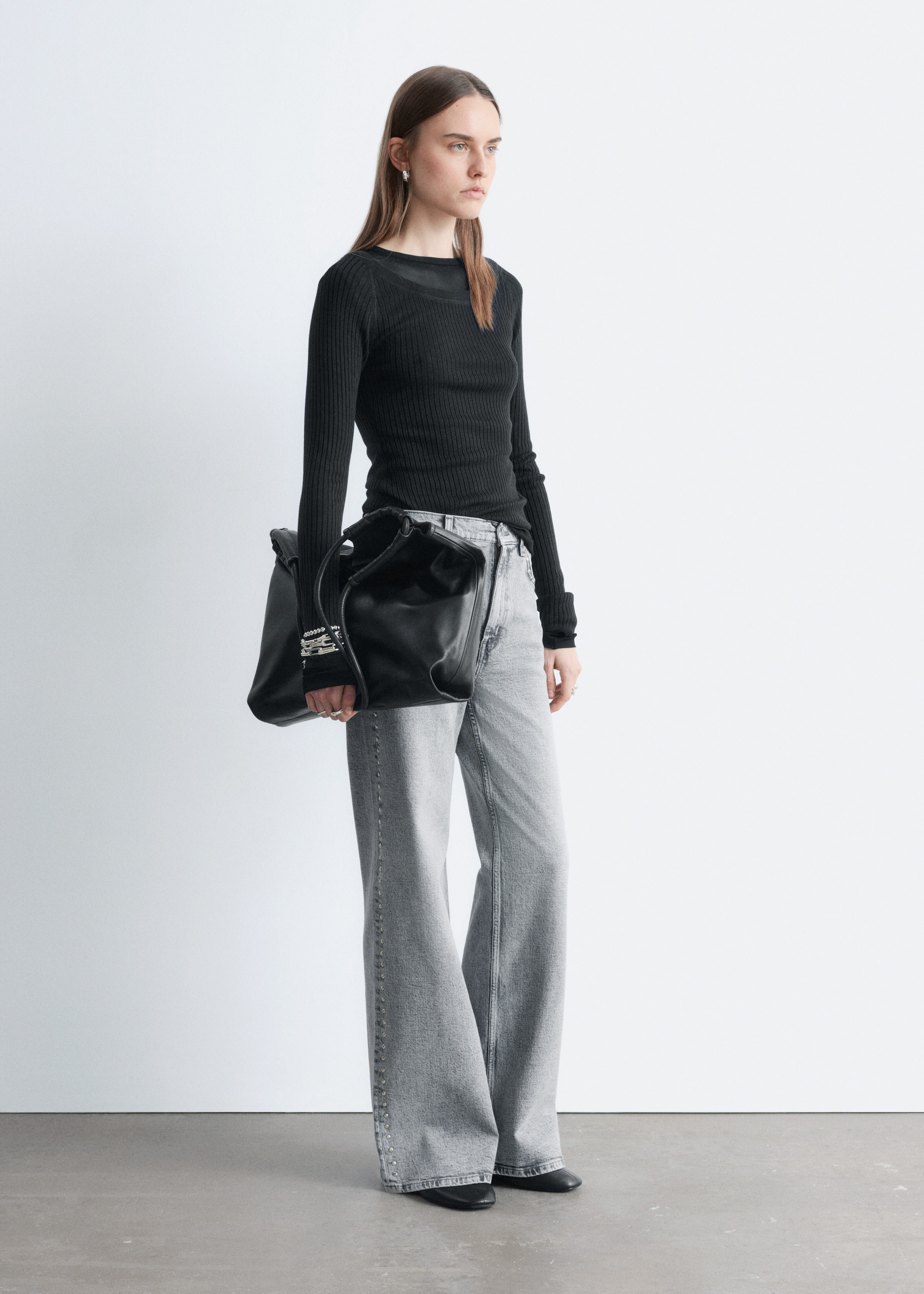 & Other Stories STUDDED WIDE-LEG JEANS