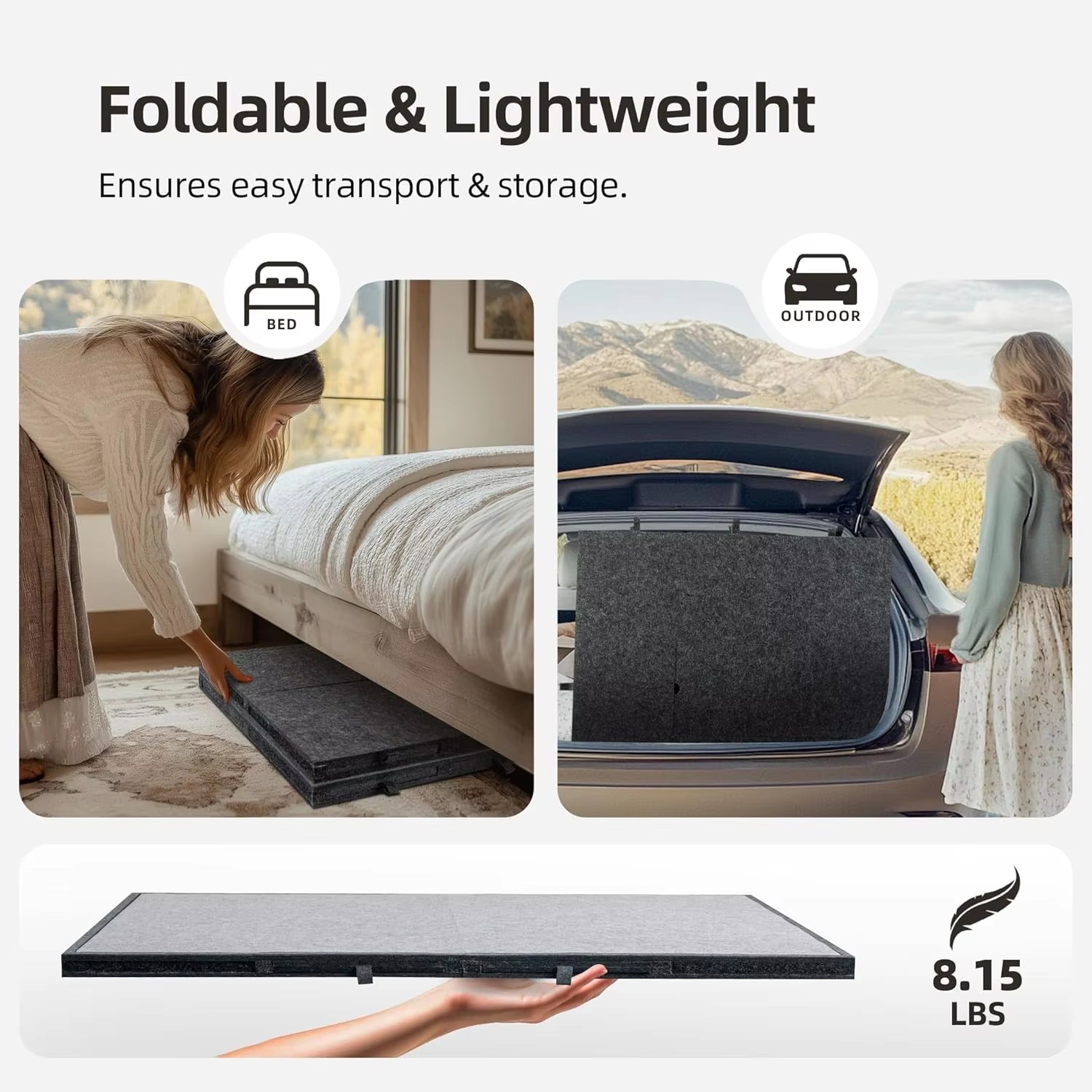 Dark Grey Felt 2000-Piece Eco-friendly Durable Lightweight Foldable Tilting Puzzle Board 8 Colored Drawers Protective Cover