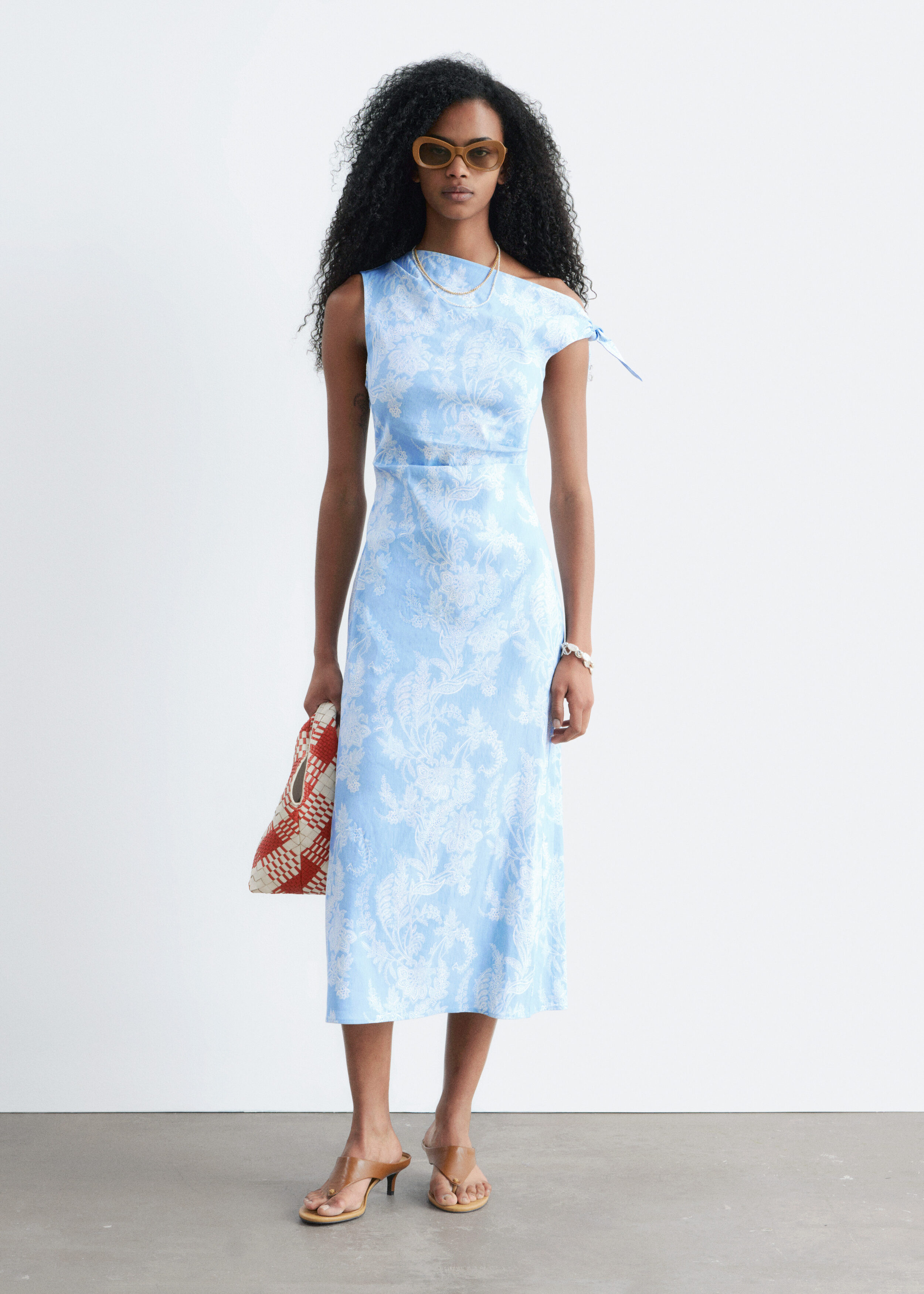 & Other Stories ASYMMETRIC PAISLEY MIDI DRESS