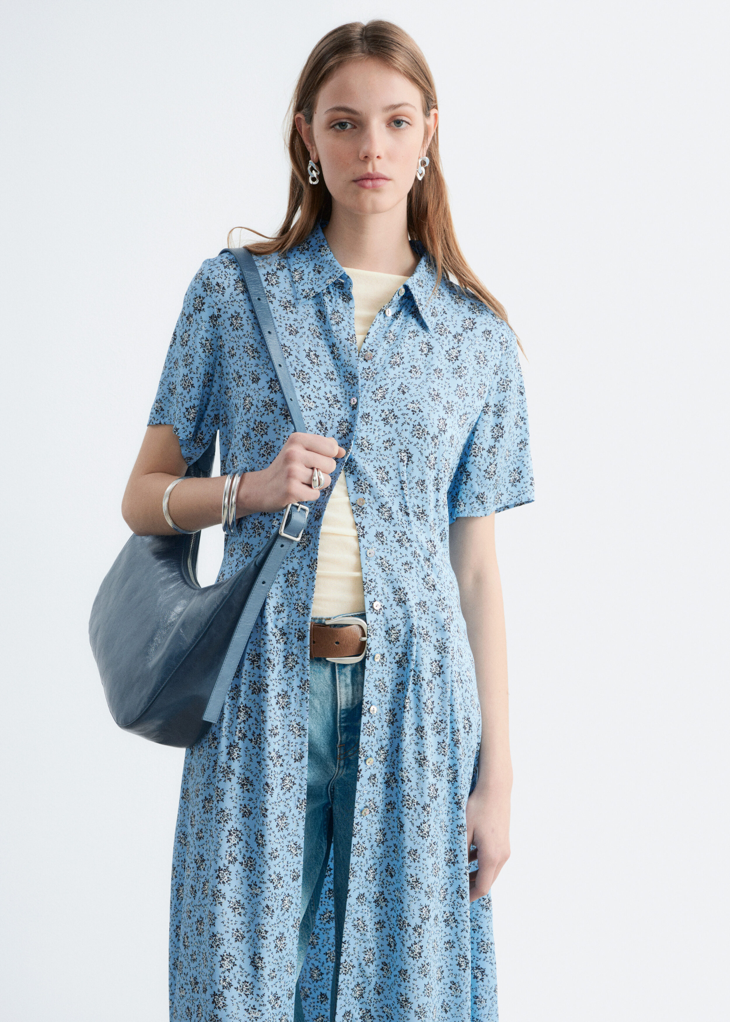 & Other Stories PLEATED WAIST SHIRT DRESS