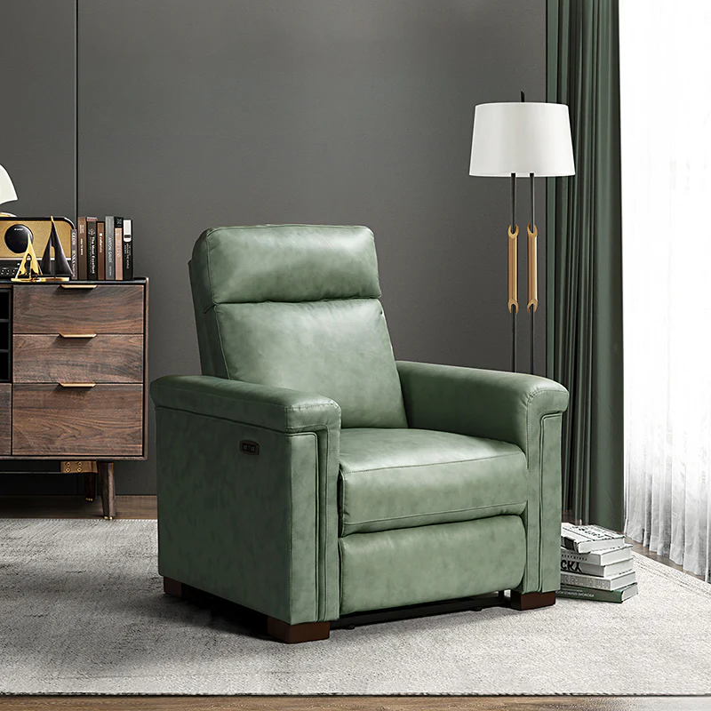 Lea 36.02" Wide Genuine Leather Power Recliner