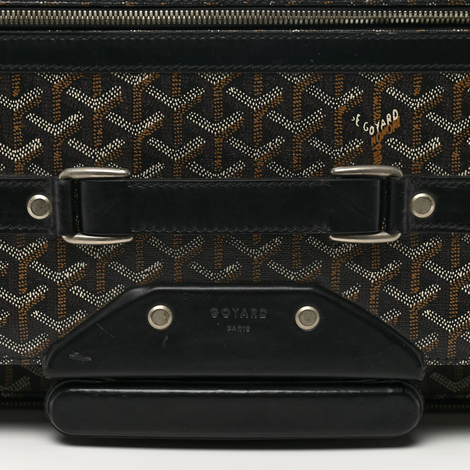 Goyardine Trolley Rolling Suitcase MM Black - Top Club