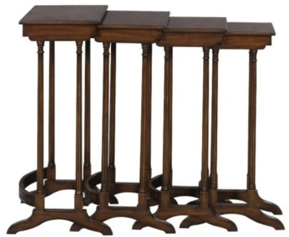 Luxury side table brown / dark brown 37 x 34 x H. 73 cm - extendable mahogany table