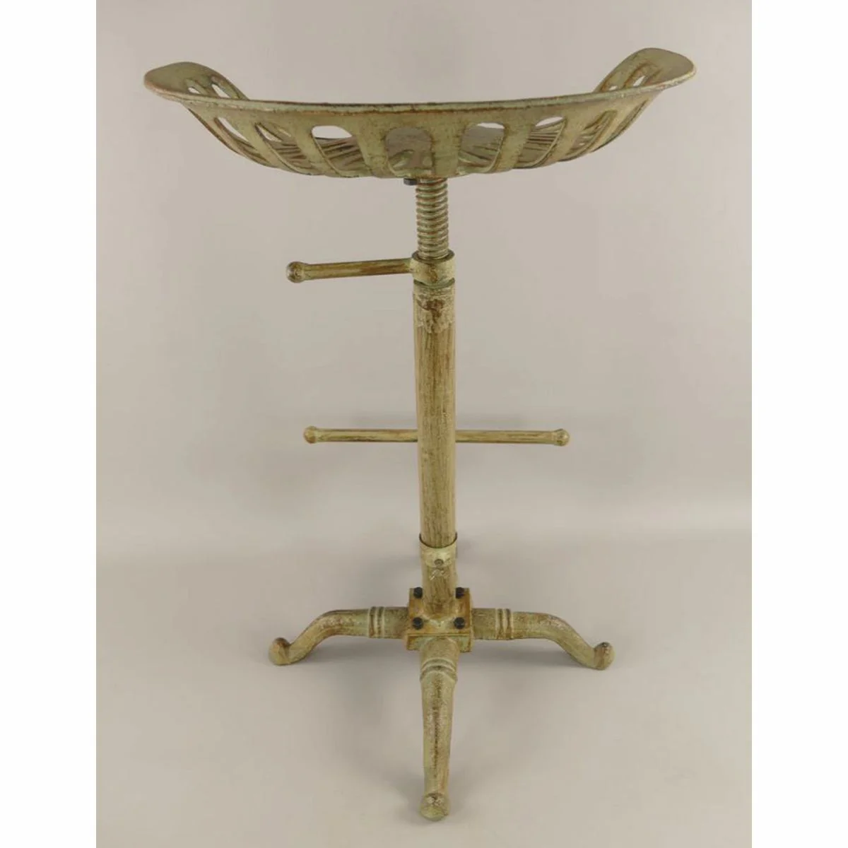 Industrial Style Cast Iron Bar Stool Rustic Green H. 75 cm