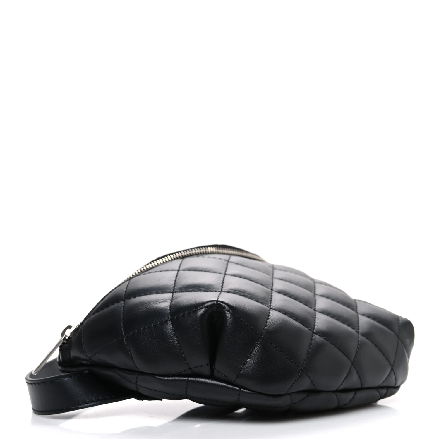 Lambskin Quilted Waist Belt Bag Black - Top Club