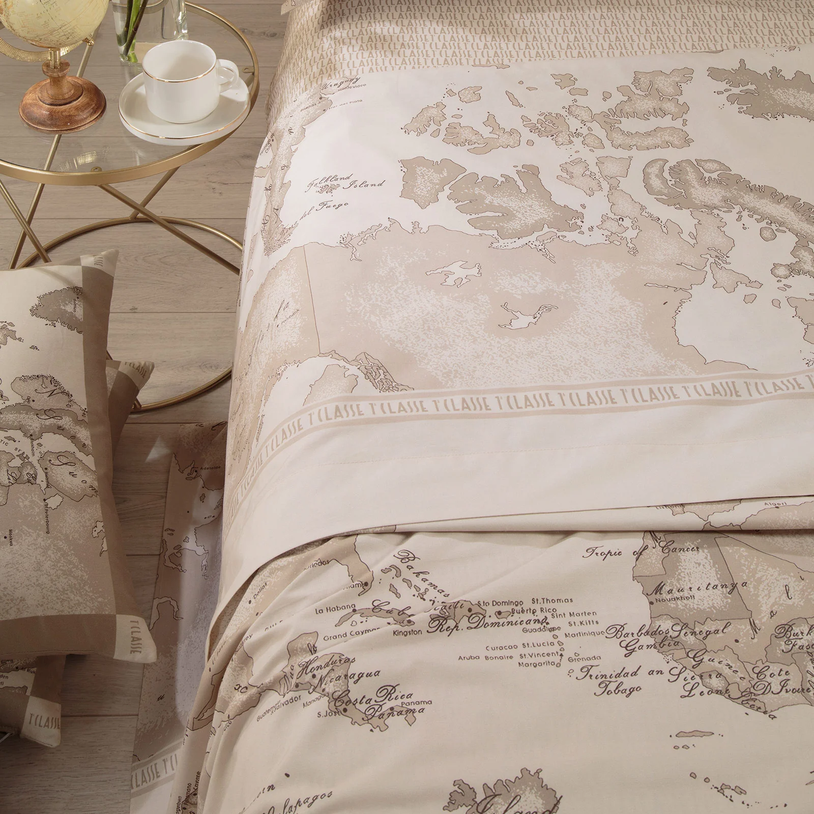 Lenzuola Copriletto In Percalle Geo Safari Matrimoniale Unica Alviero Martini 1A Classe