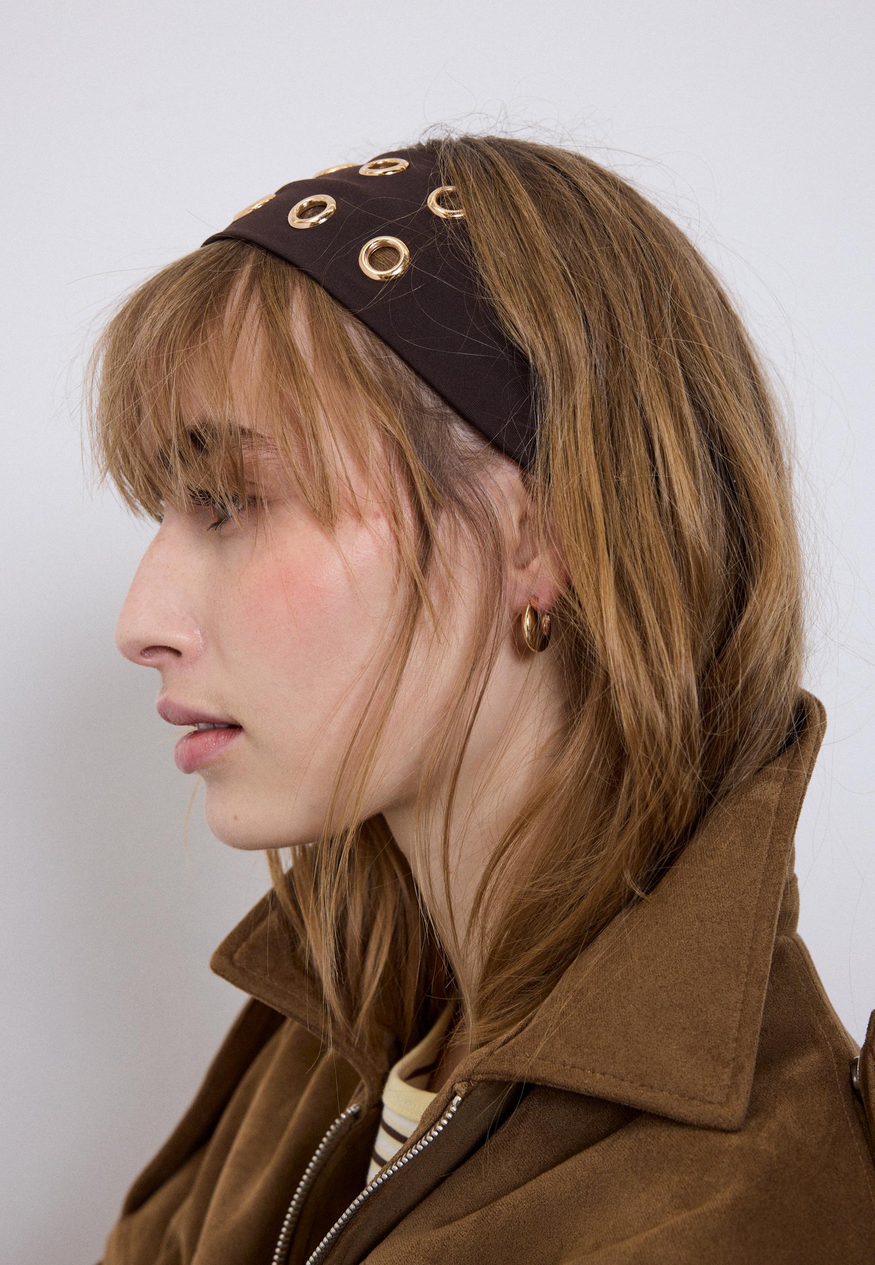 SET OF 2 FUR HEADBANDS WITH STUDS