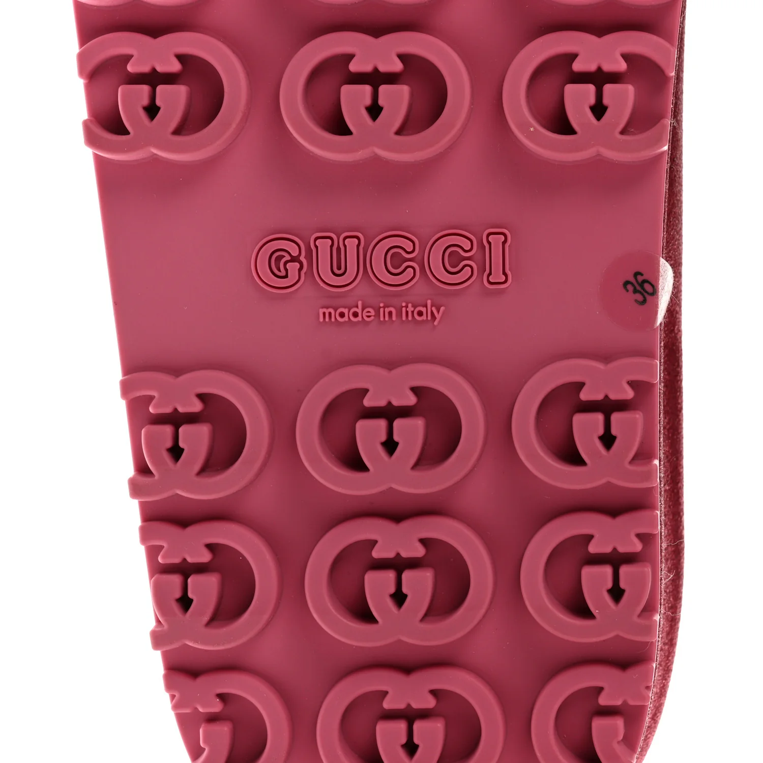 Glitter Rubber Womens Interlocking G Platform 42mm Slide Sandals 36 Rose - Top Club