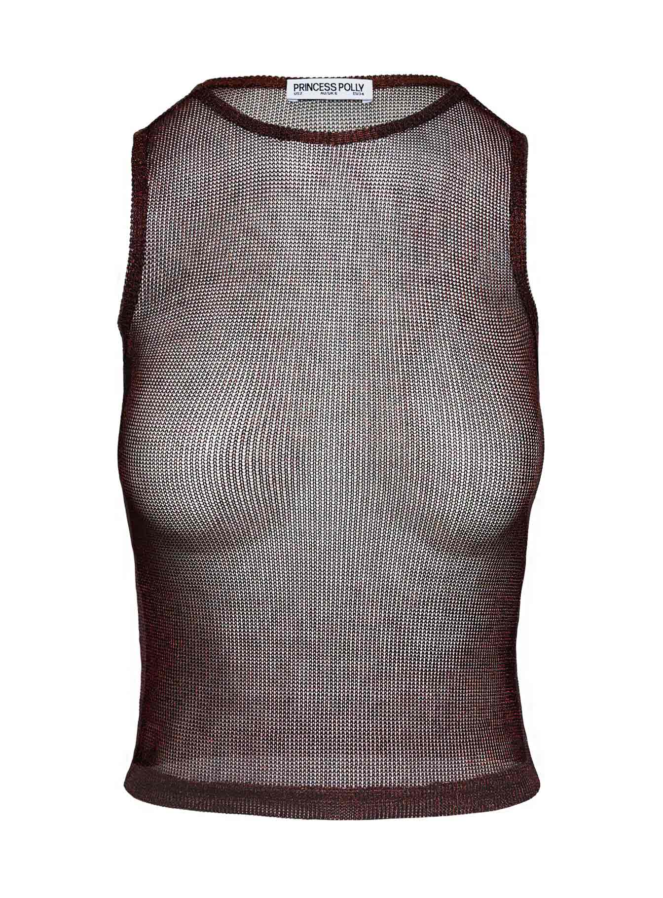 Perfect Mirage Sheer Top Brown