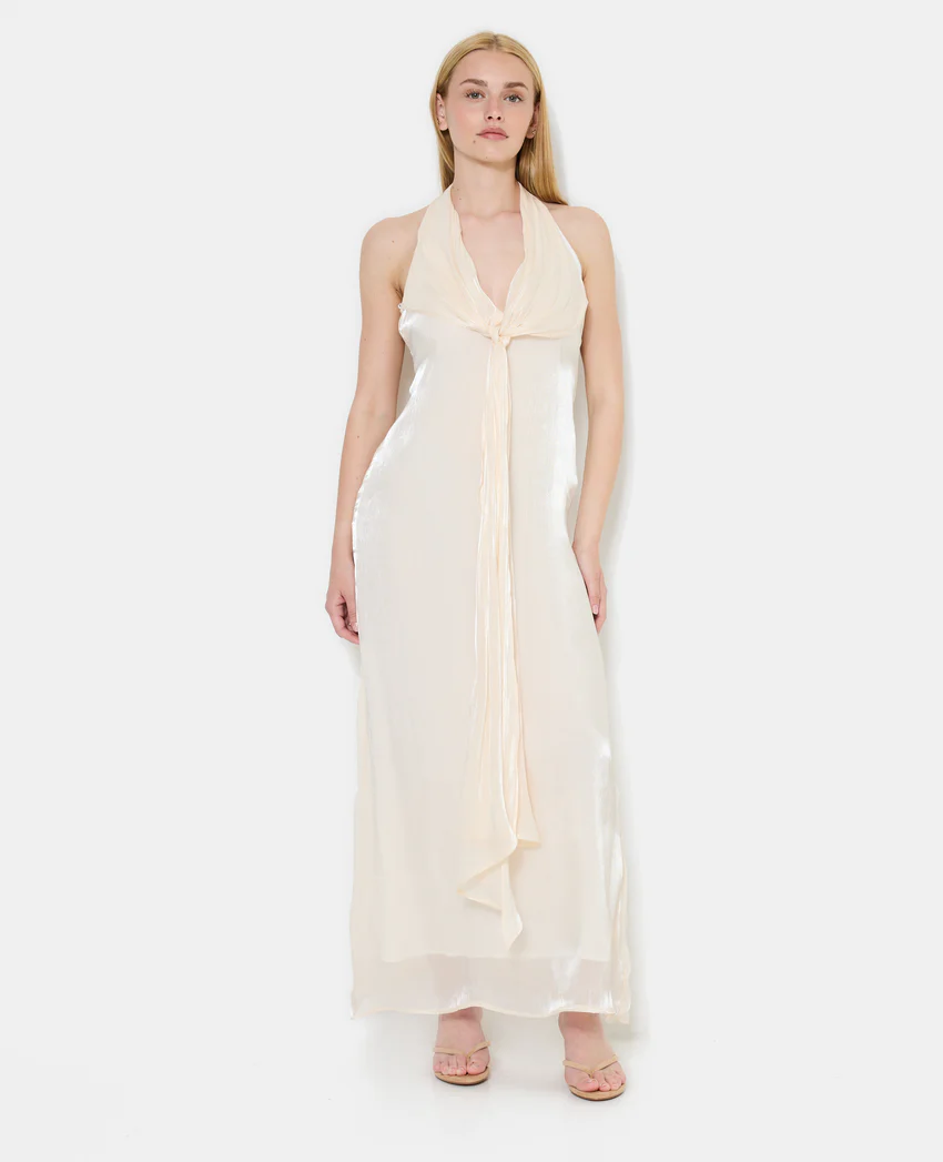 Pimkie Robe longue dos-nu en satin avec pans à nouer