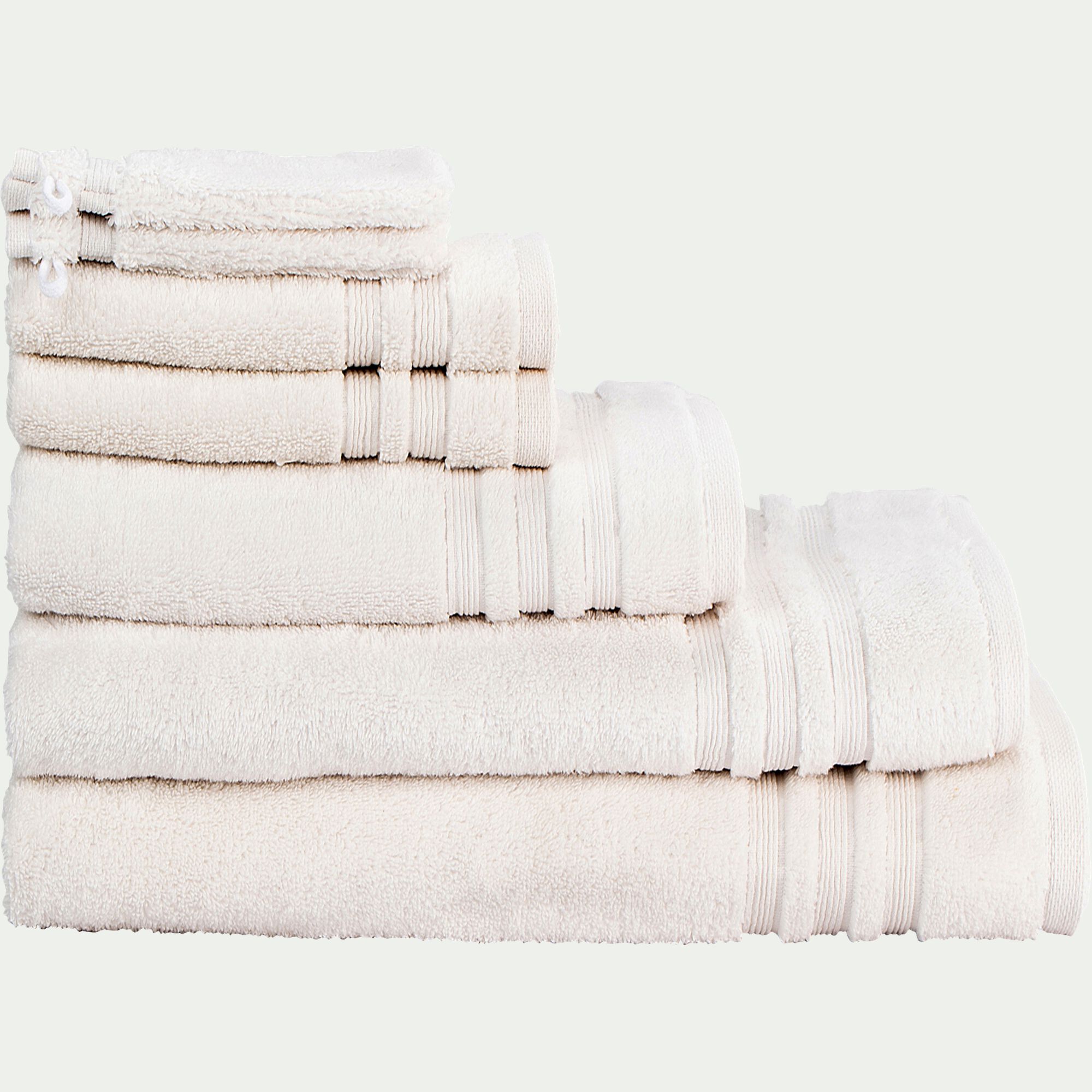 NOUN - Serviette de bain bouclette en coton - blanc ventoux 50x100cm