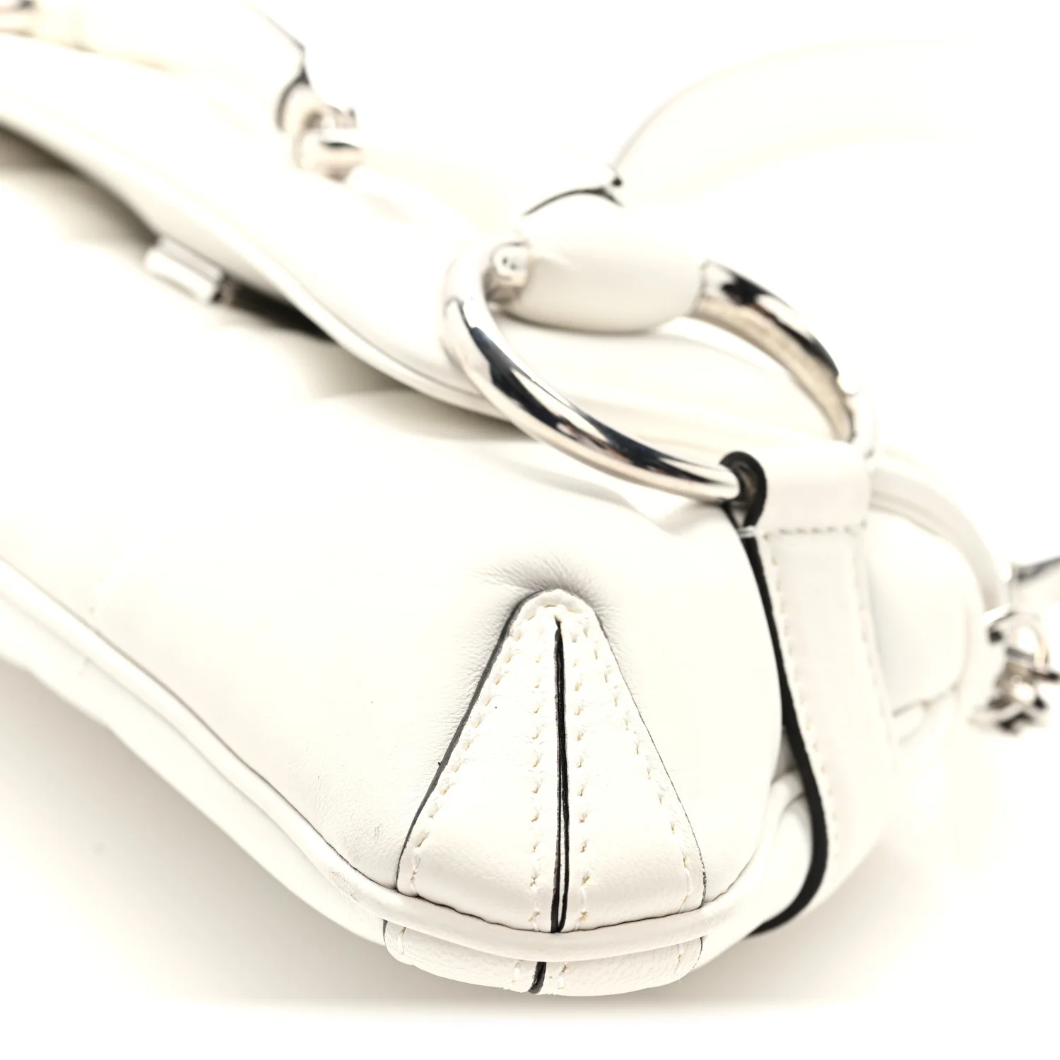 Nappa Vertical Matelasse Small Maxi Horsebit Chain Shoulder Bag Great White - Top Club