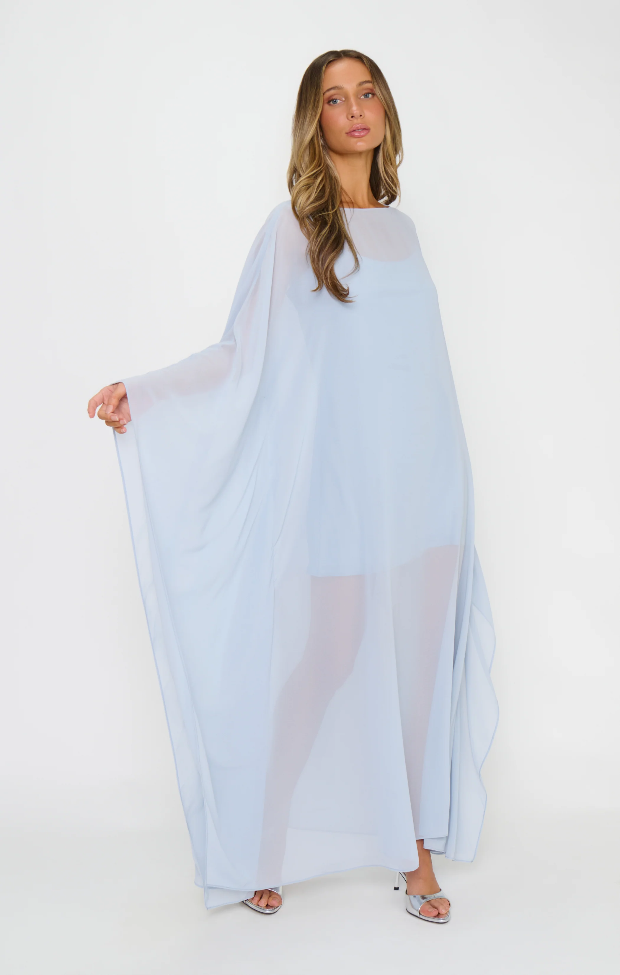 Olsen Maxi Dress ~ Steel Blue Chiffon
