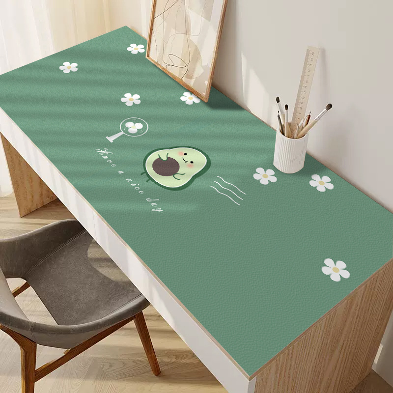 Cartoon Printed PVC Leather Pad Heat Insulation Wiped Clean Table Top Decoration Rectangular Table Mat with Colorful Patttern