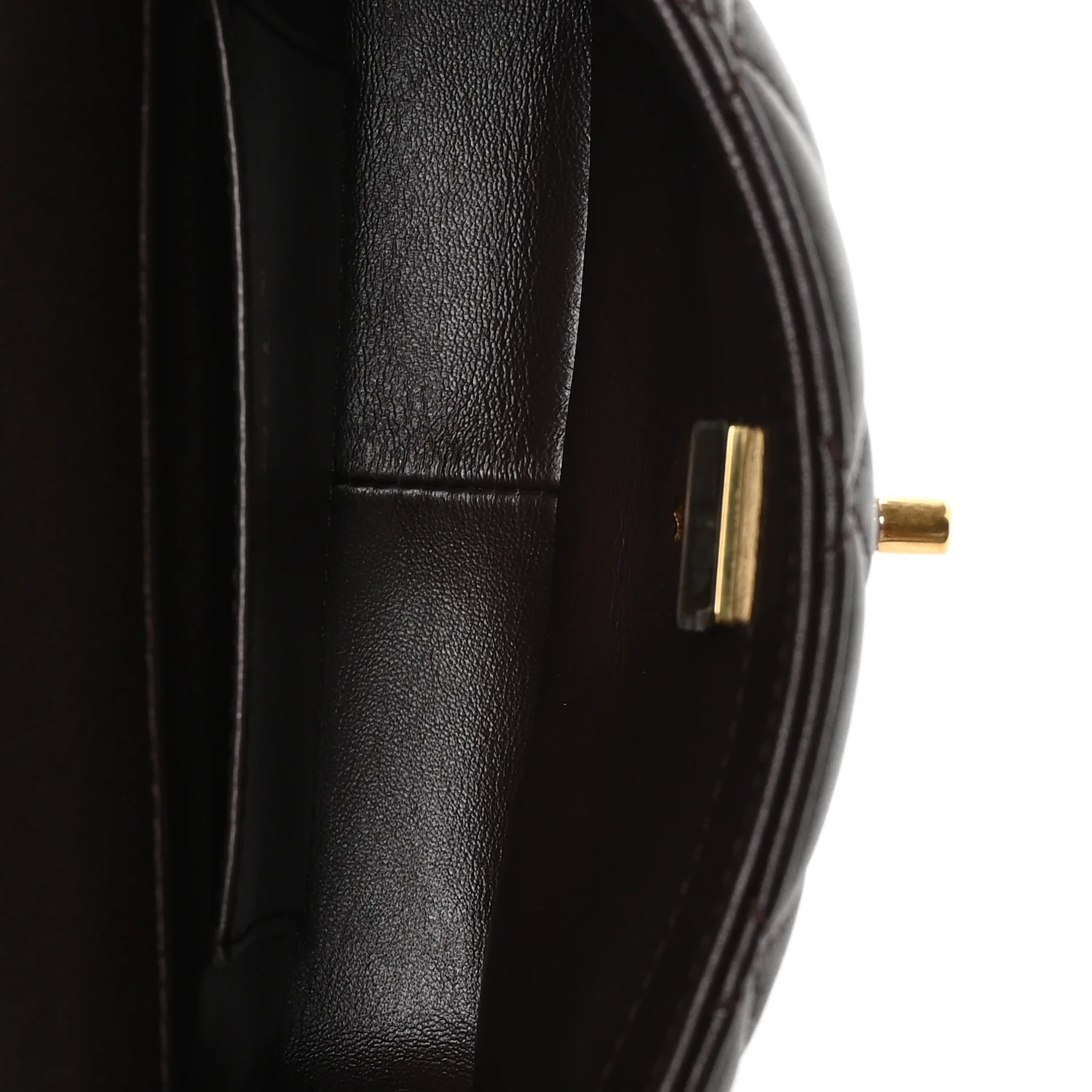 Lambskin Wenge Quilted Mini Fashion Wood Square Flap Dark Purple - Top Club