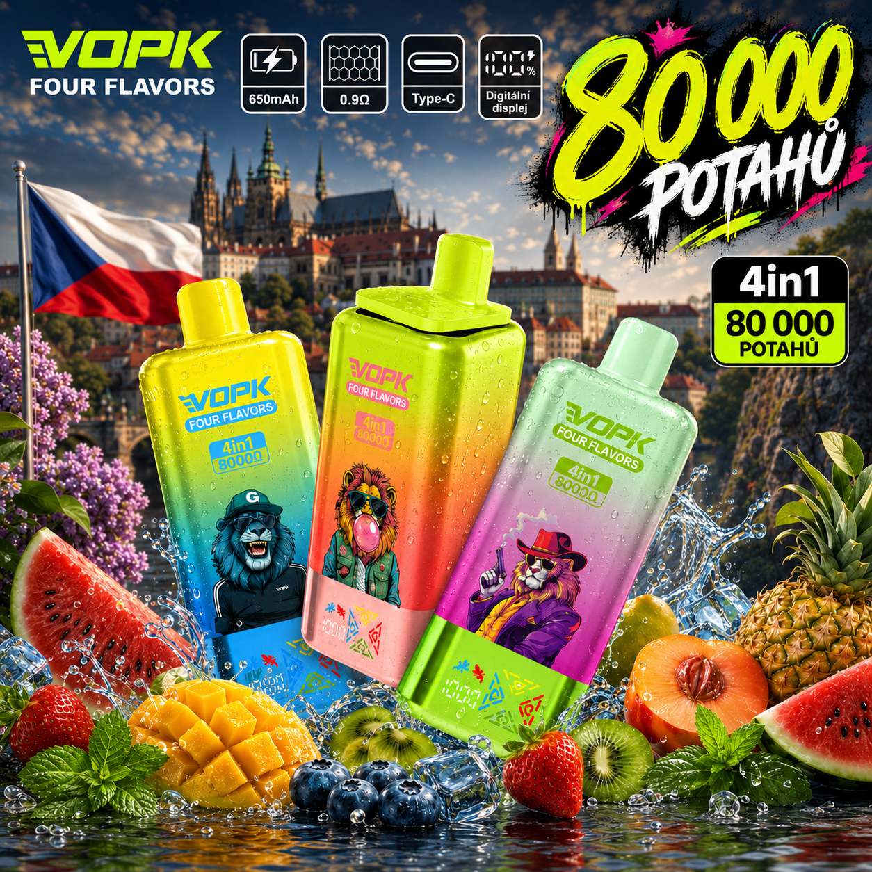 VOPK 80 000 potahů – 4 příchutě v jednom zařízení | Nejlepší poměr cena/výkon