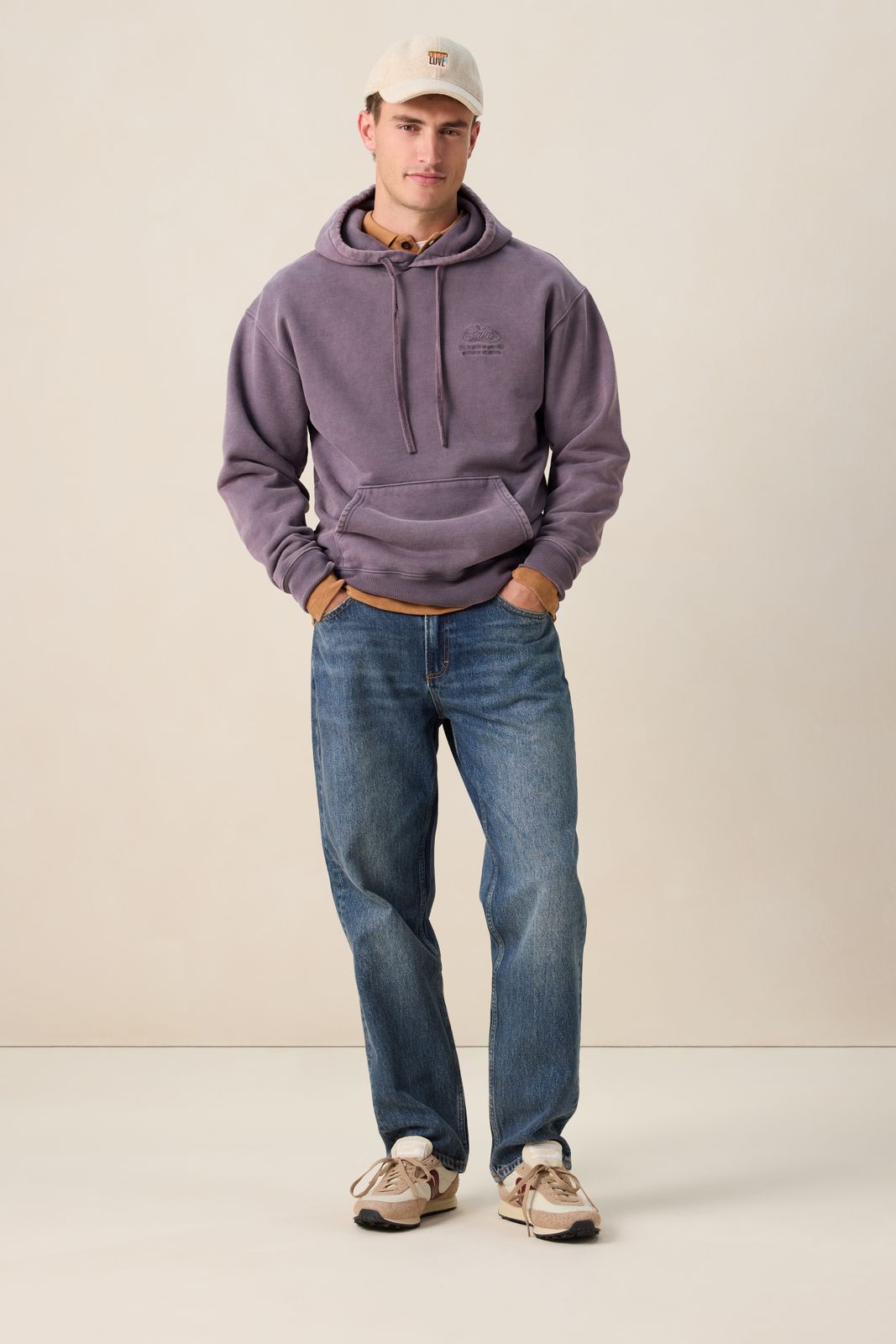 Paarse hoodie met embroidery