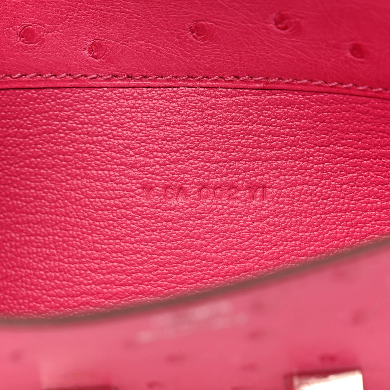Ostrich Constance Long Wallet Rose Tyrien - Top Club