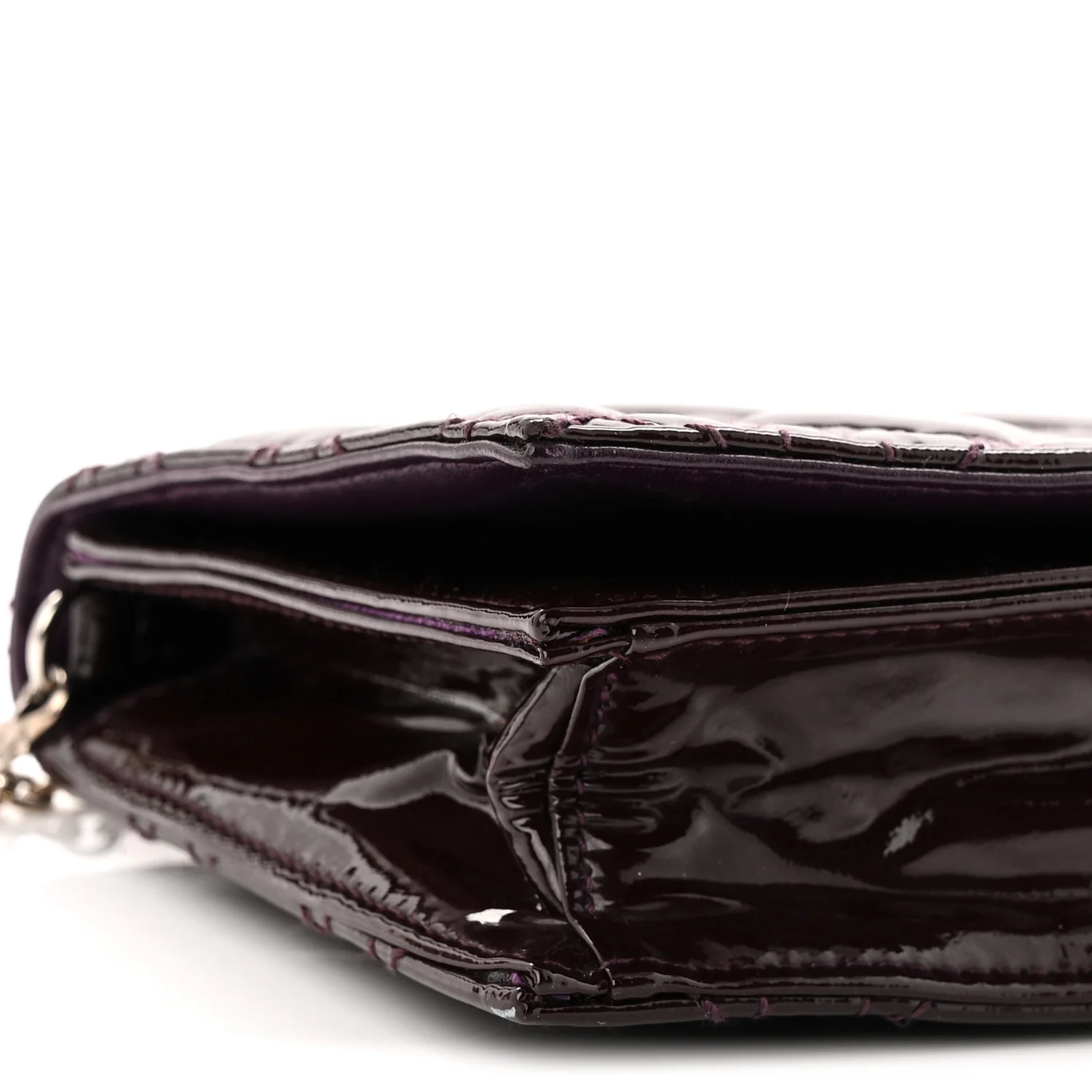 Patent Cannage Lady Dior Chain Wallet Purple - Top Club