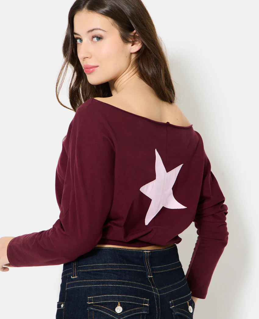 Pimkie Top manches chauve-souris avec étoile contrastée