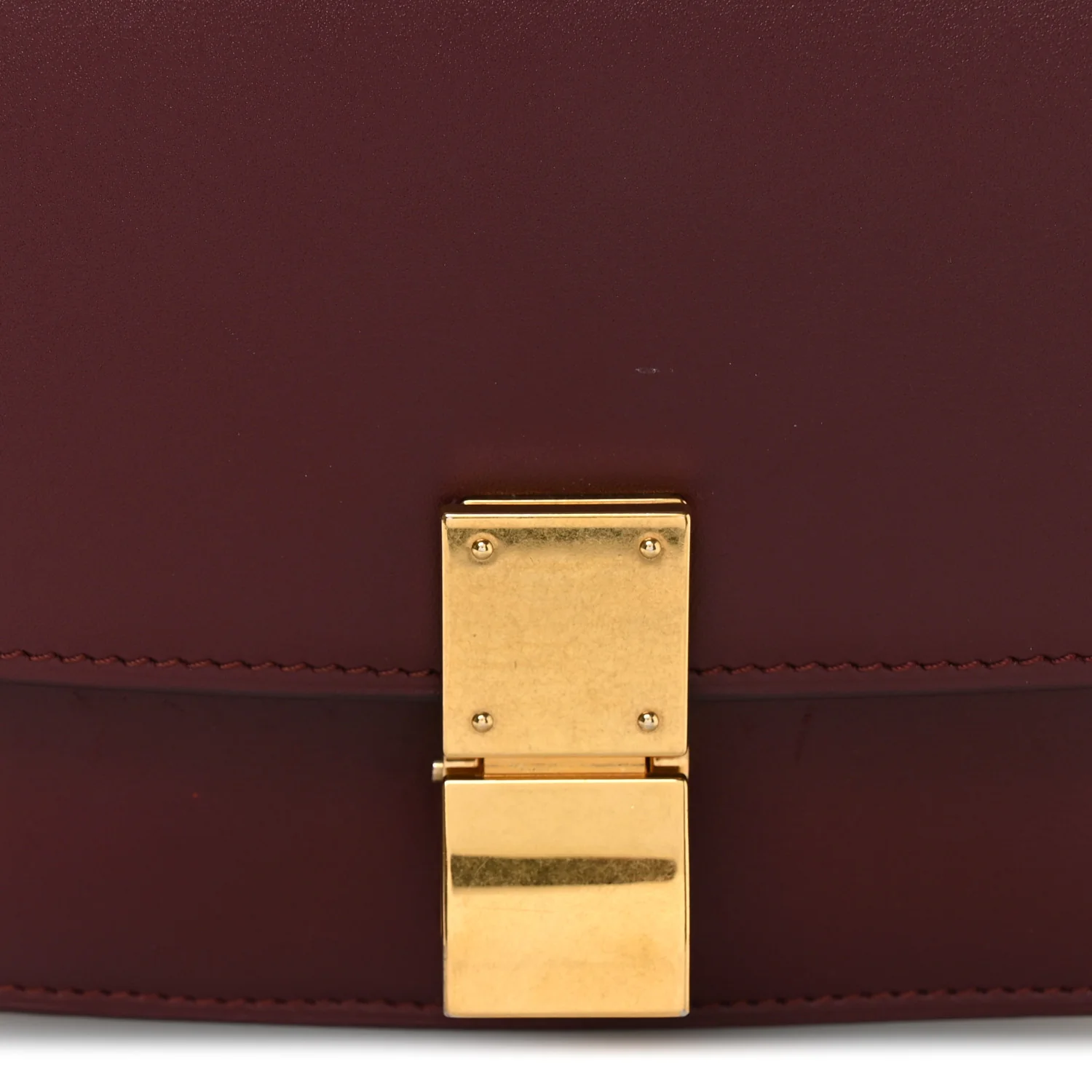 Box Calfskin Small Classic Box Flap Bag Burgundy - Top Club