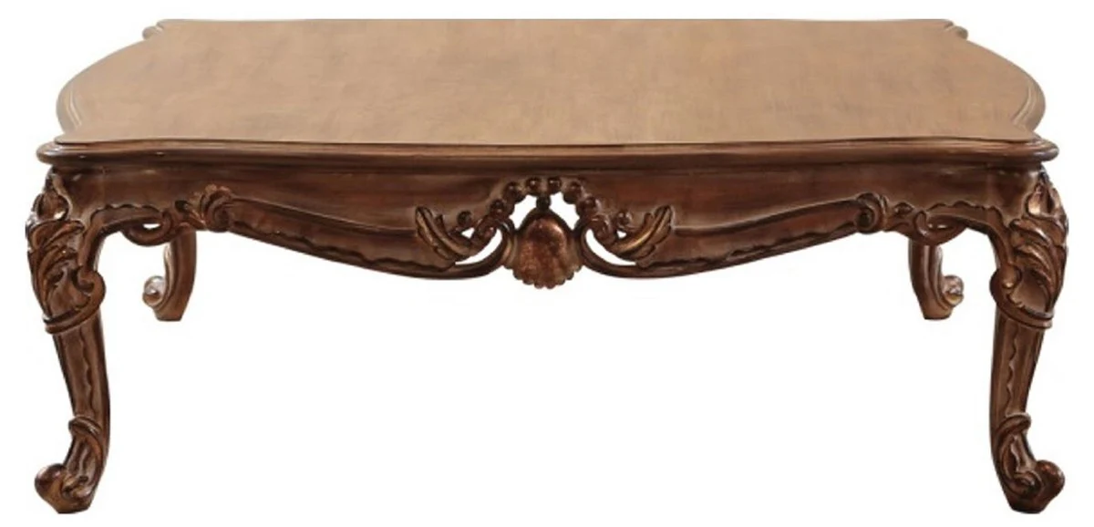 Luxury Baroque Living Room Set Beige / Brown - 2 Sofas & 2 Armchairs & 1 Coffee Table - Handcrafted Living Room Furniture in Baroque Style - Noble & Magnificent