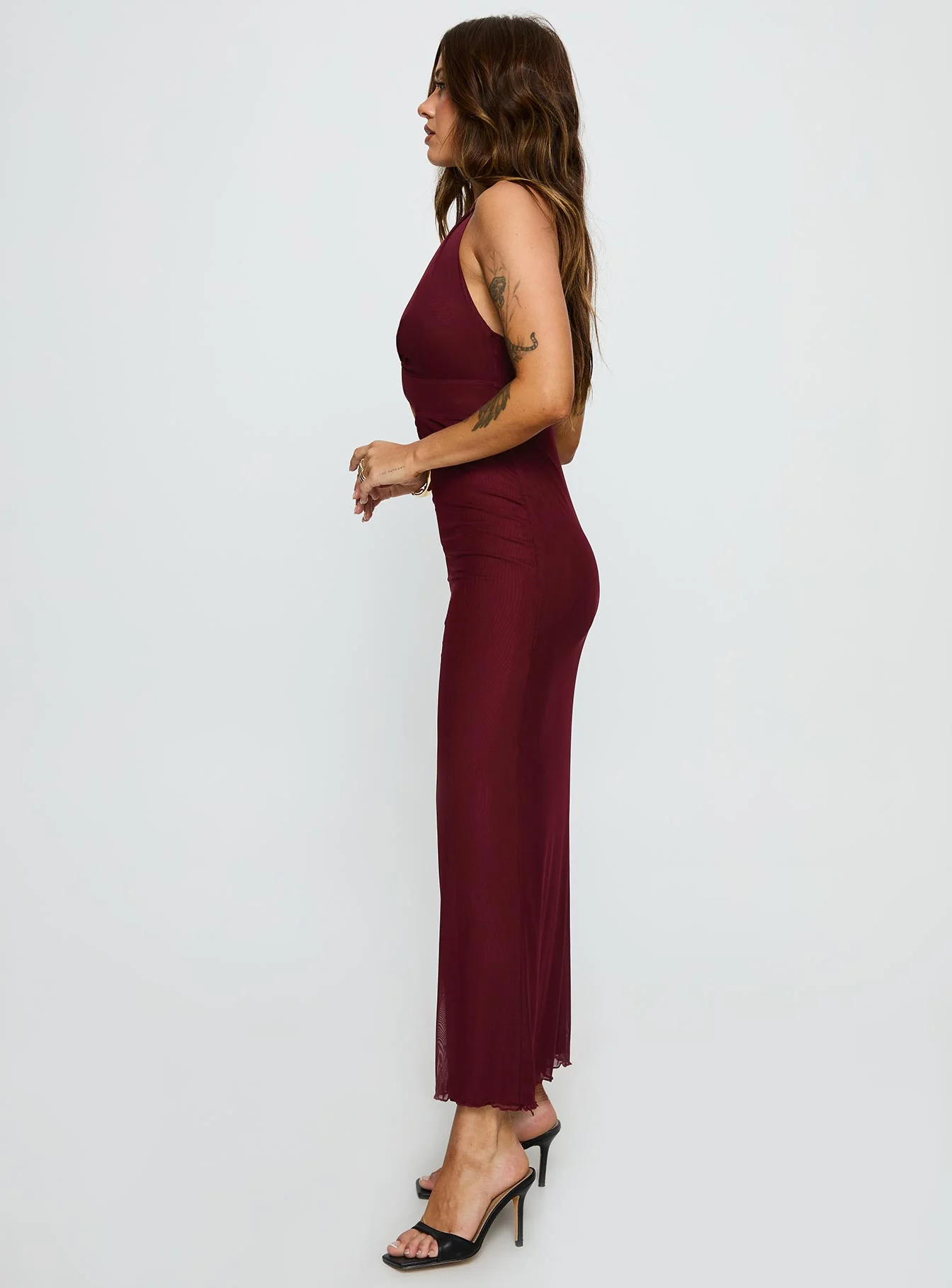 Novalee Keyhole Maxi Dress Burgundy