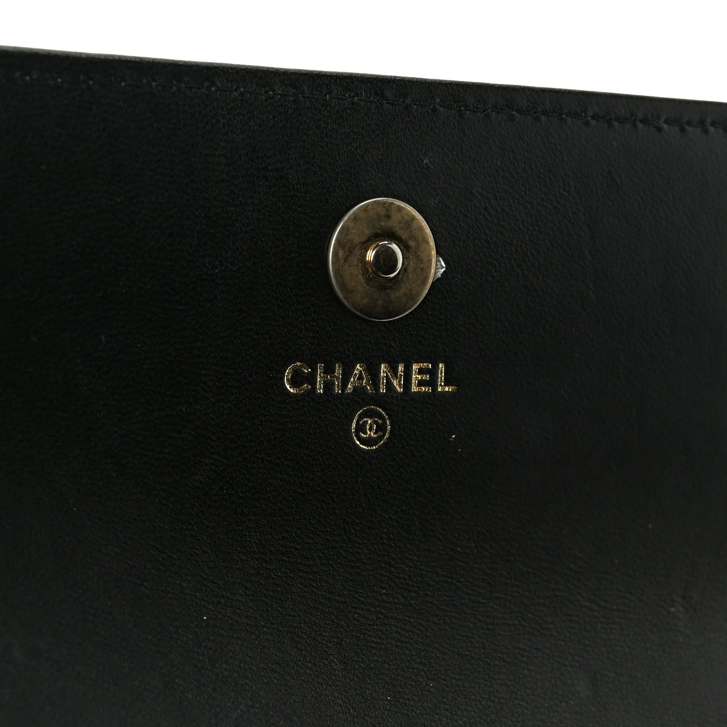 Lambskin Quilted Sweet Camellia Flap Phone Holder With Chain Black - Top Club