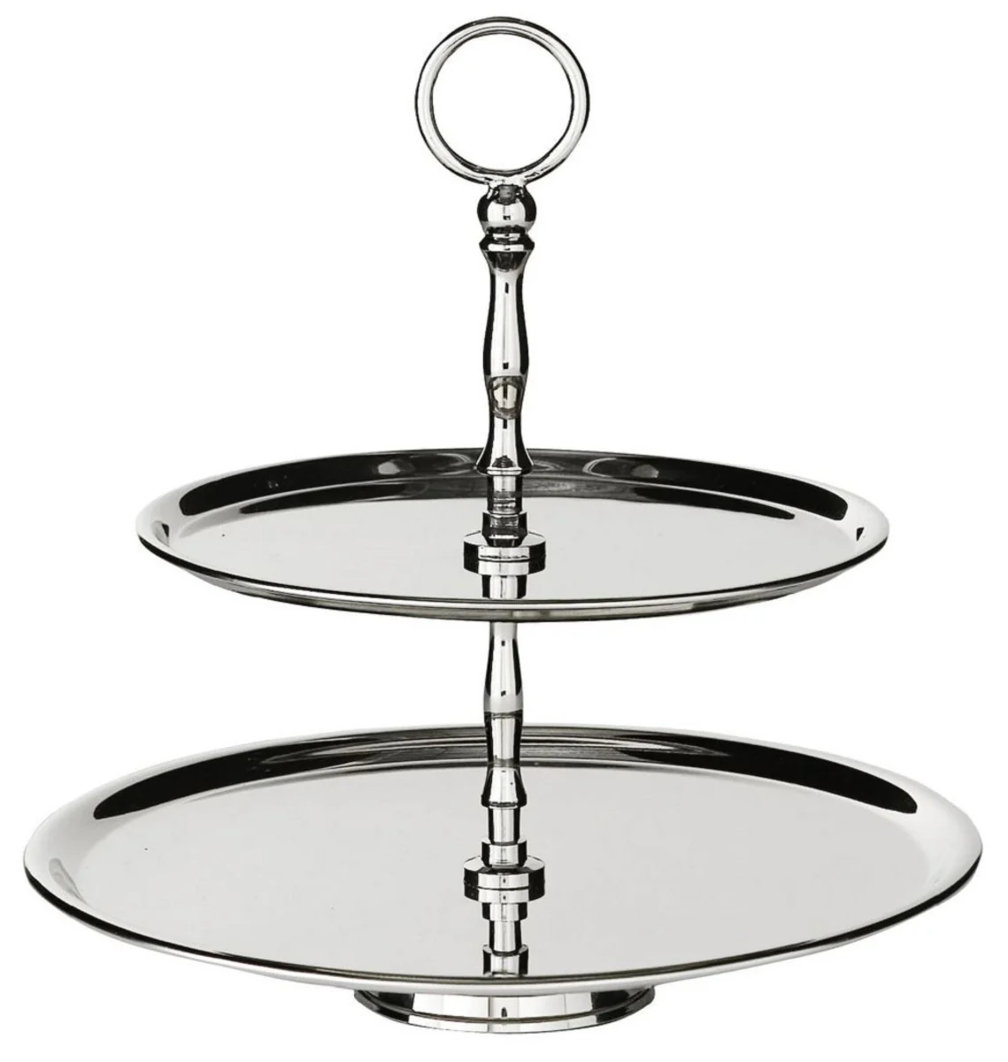 Luxus Etagere Silber Ø 26 x H. 28 cm - Runde Kuchen & Keks Etagere - Gastronomy Accessories - Restaurant Accessories - Hotel Accessories - Luxus Accessories