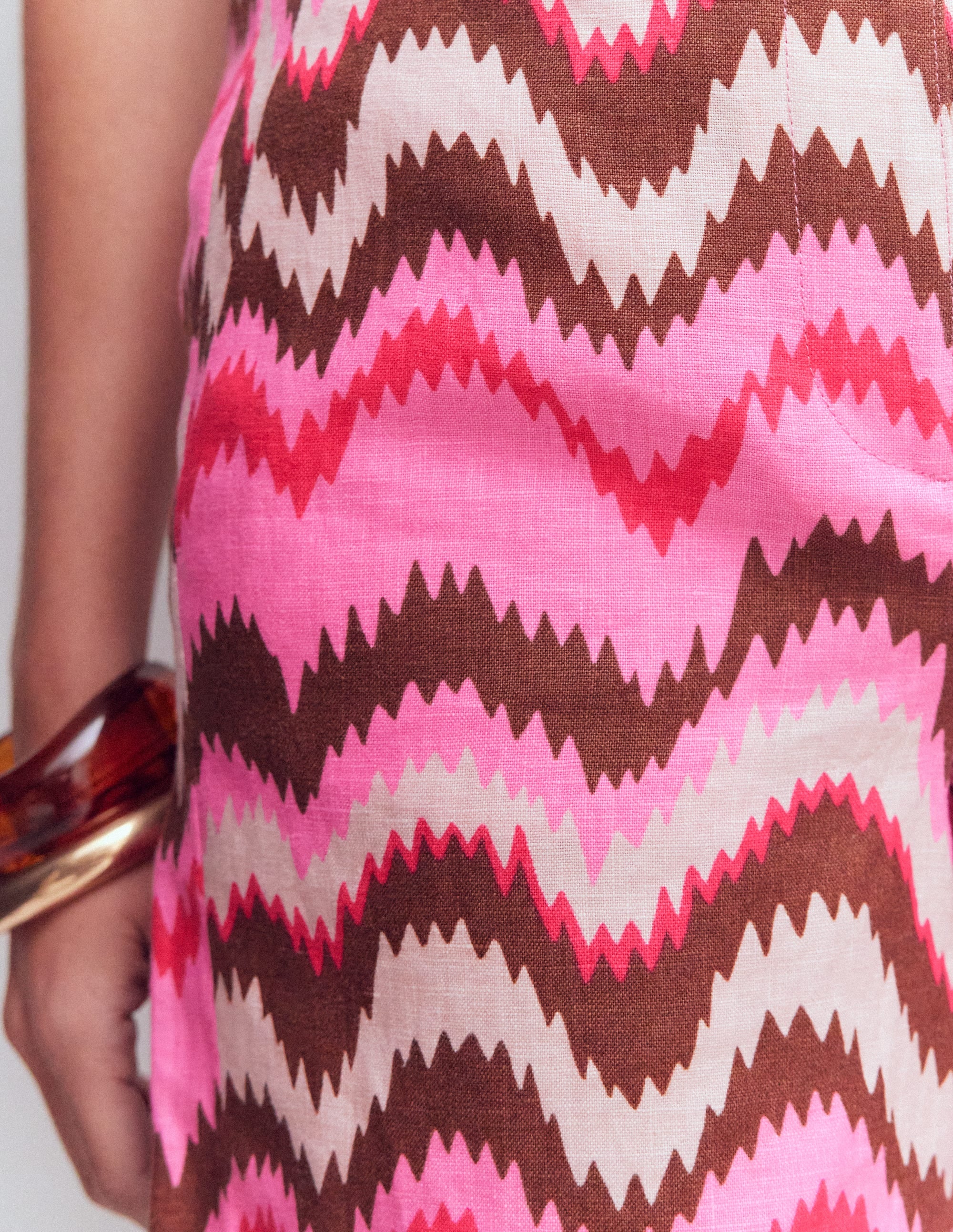 Belgravia Leinenshorts-Rosa, Zickzack-Welle