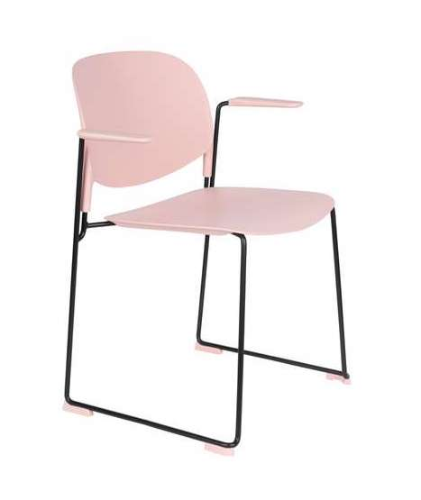 Eetkamerstoel Stacks met armleuningen roze