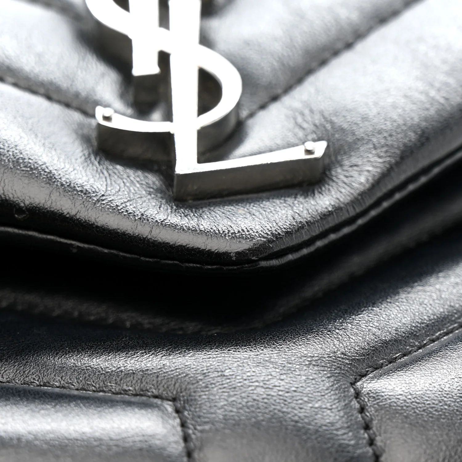 Calfskin Y Quilted Monogram Medium Loulou Chain Satchel Black - Top Club