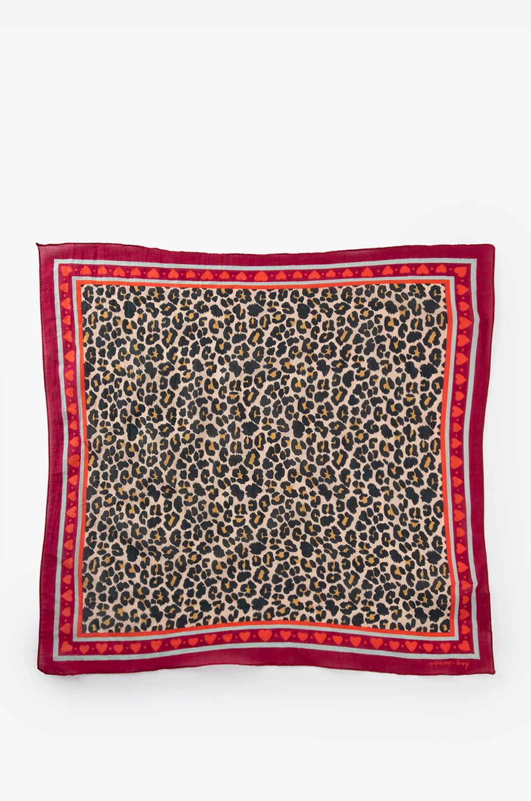 Rode sjaal met leopard print