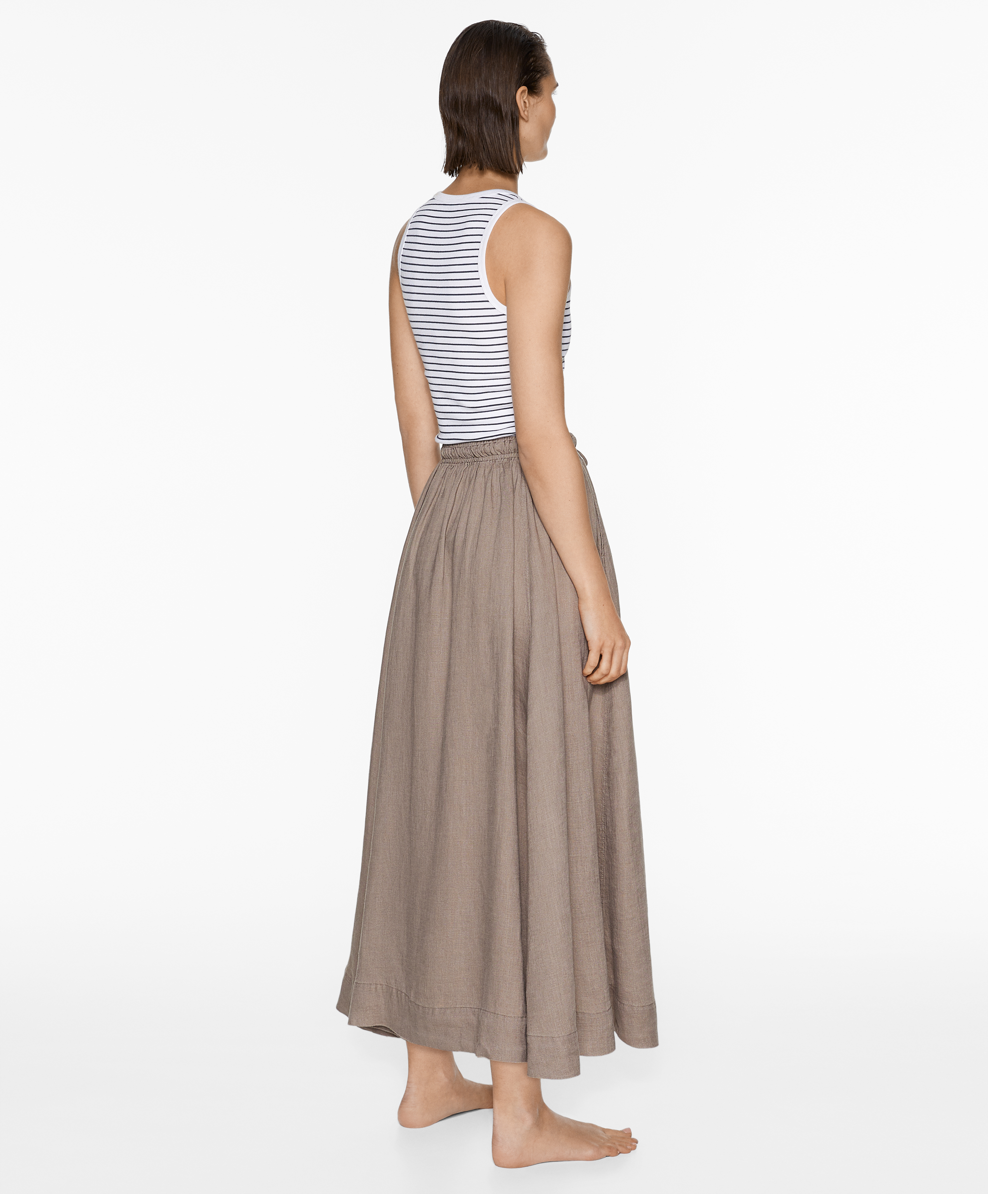 OYSHO Long 100% linen skirt