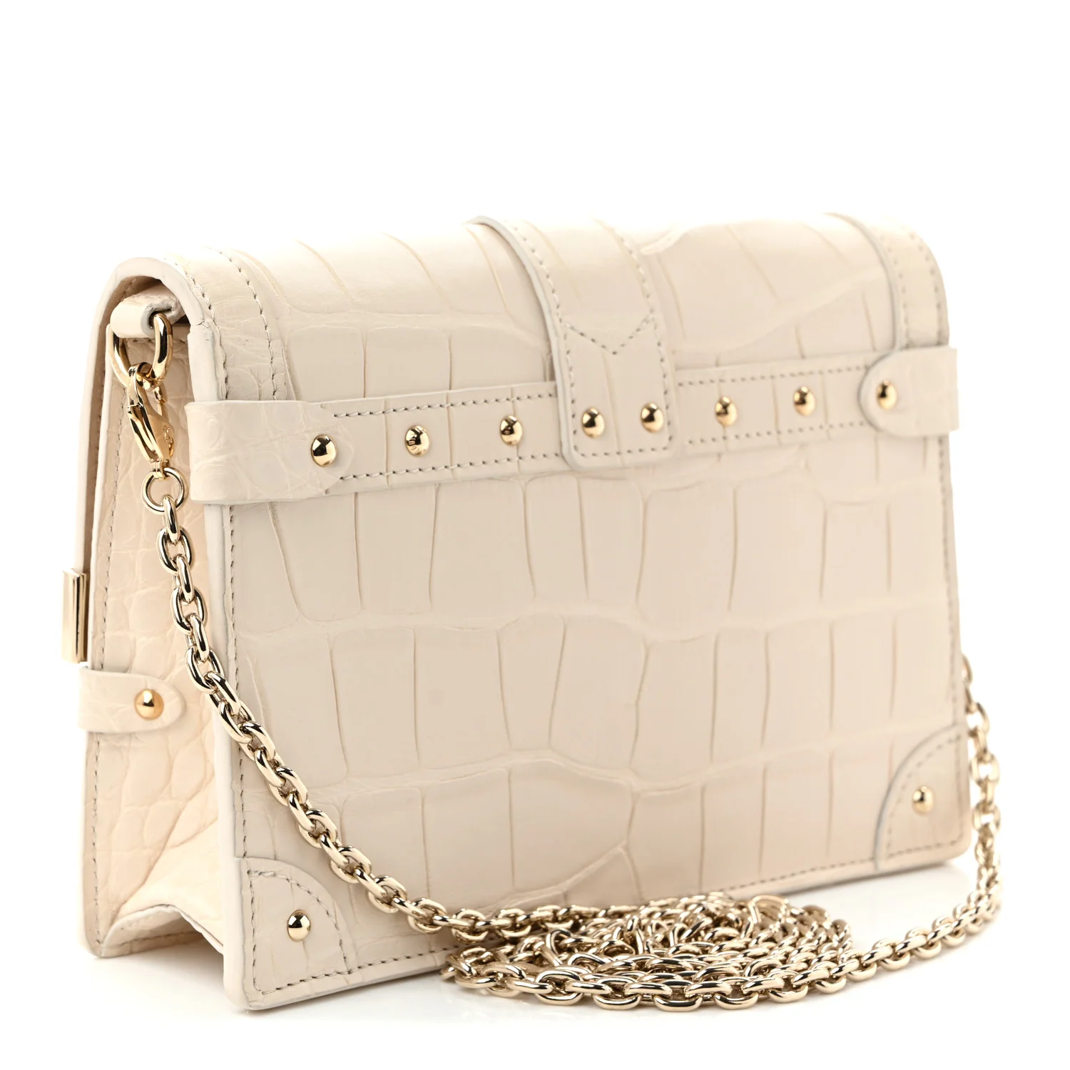 Alligator Trunk Chain Wallet Latte - Top Club