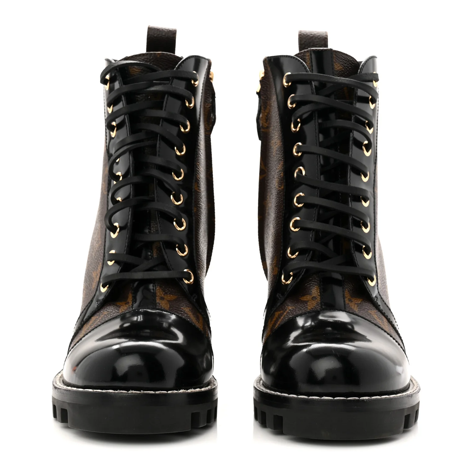 Patent Calfskin Monogram Star Trail Ankle Boots 40 Black - Top Club