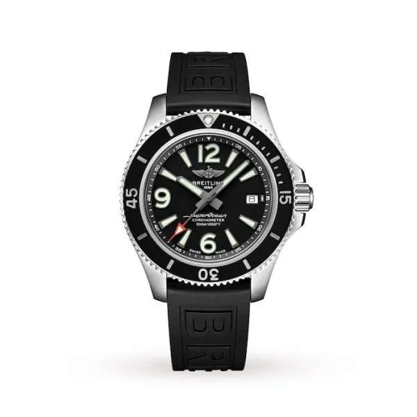 Breitling Superocean Men Automatic Black Rubber Watch A17366021B1S1