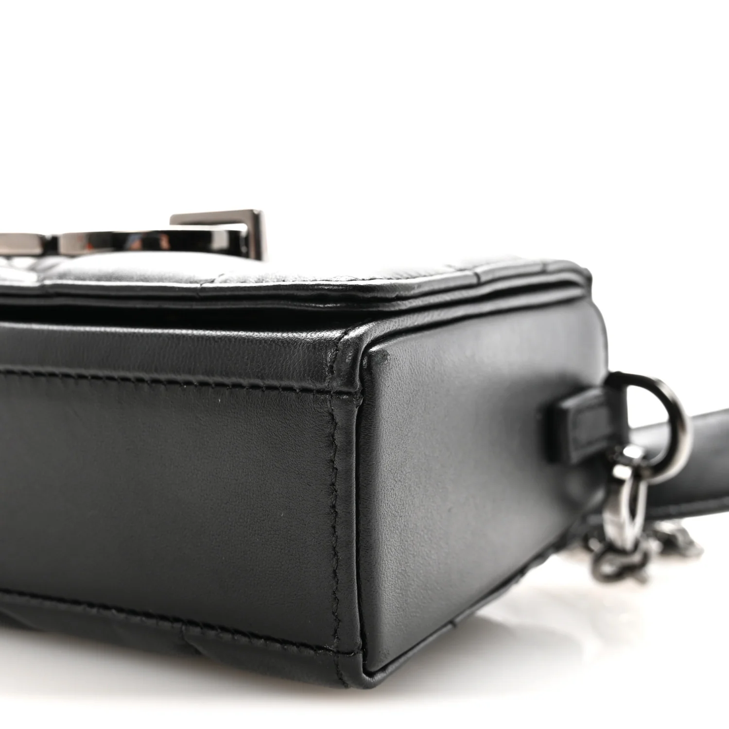 Lambskin Maxi Cannage Small 30 Montaigne Chain Top Handle Bag Black - Top Club
