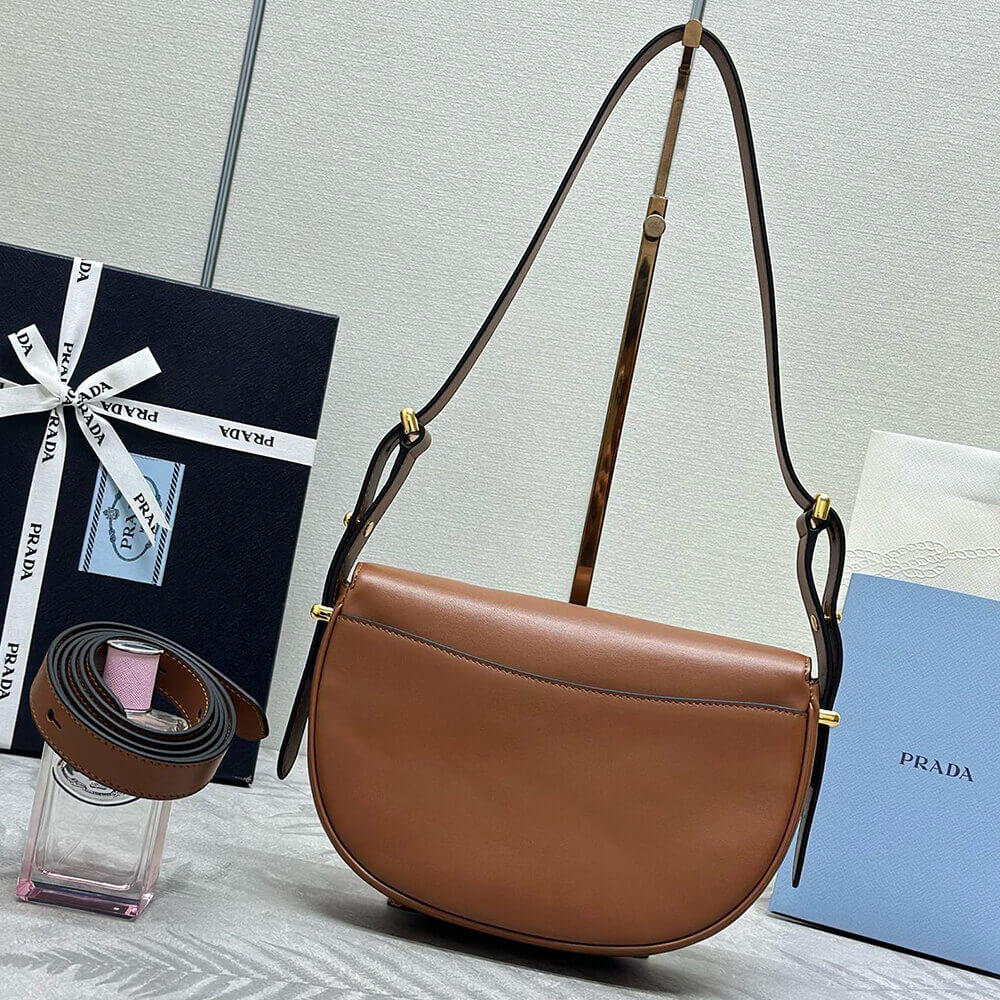 Prada Arque leather shoulder bag with flap - Top Club
