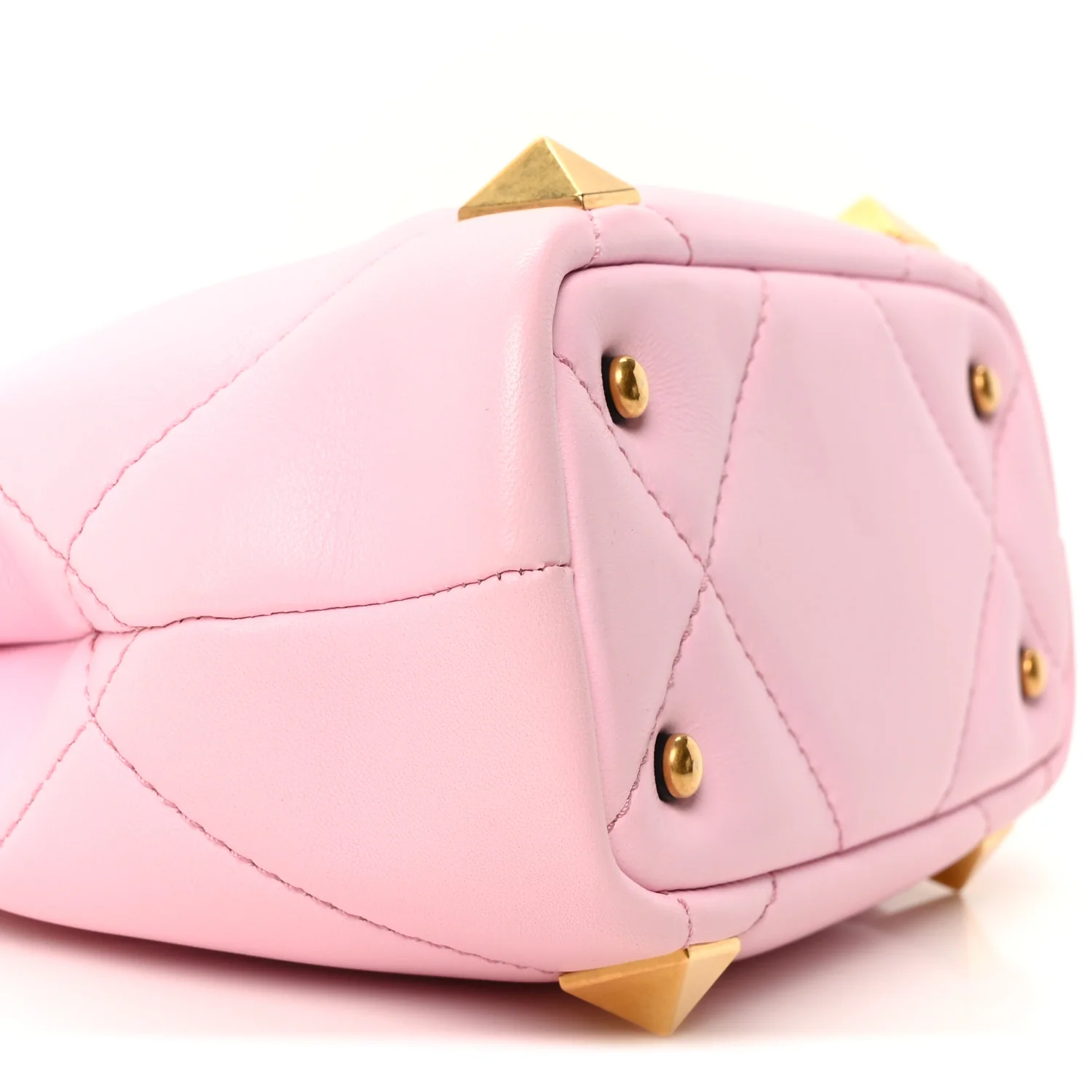 Nappa Mini Roman Stud The Handle Bag Pink Borealis - Top Club