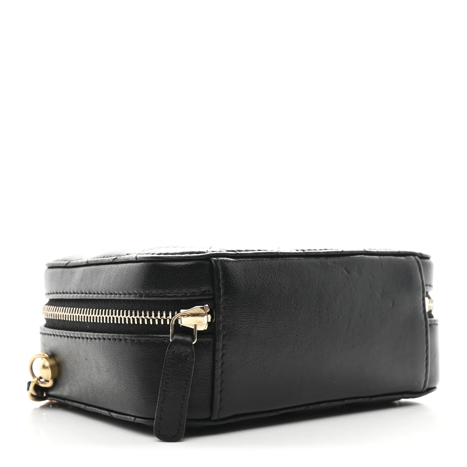 Lambskin Quilted CC Pearl Crush Camera Case Black - Top Club
