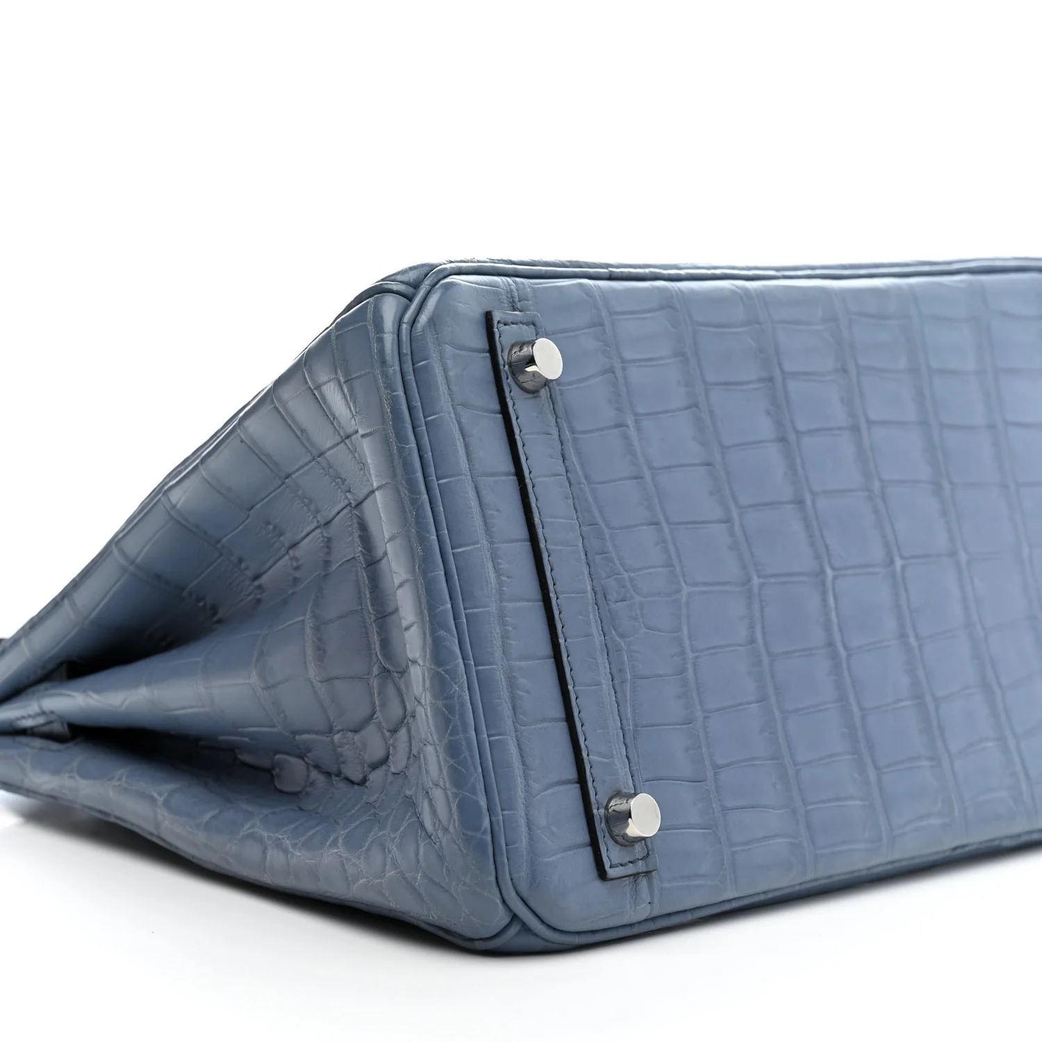 Matte Porosus Crocodile Birkin 30 Bleu Brighton - Top Club