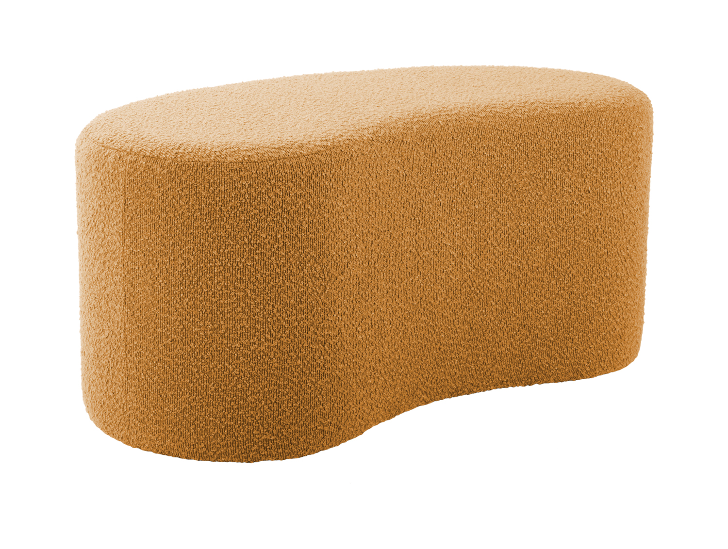 Pouf Ada wave bouclé ochre yellow