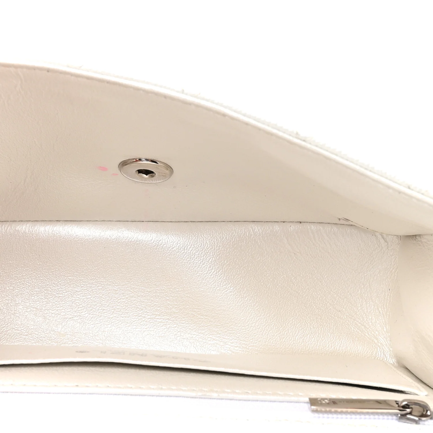 Metallic Caviar Quilted Mini Top Handle Rectangular Flap White - Top Club