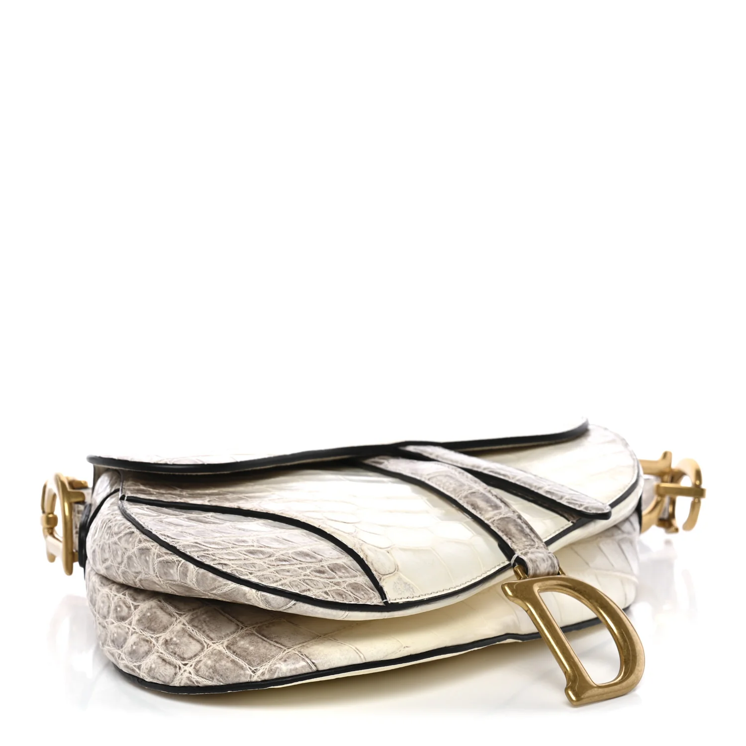 Niloticus Crocodile Himalaya Saddle Bag Latte - Top Club